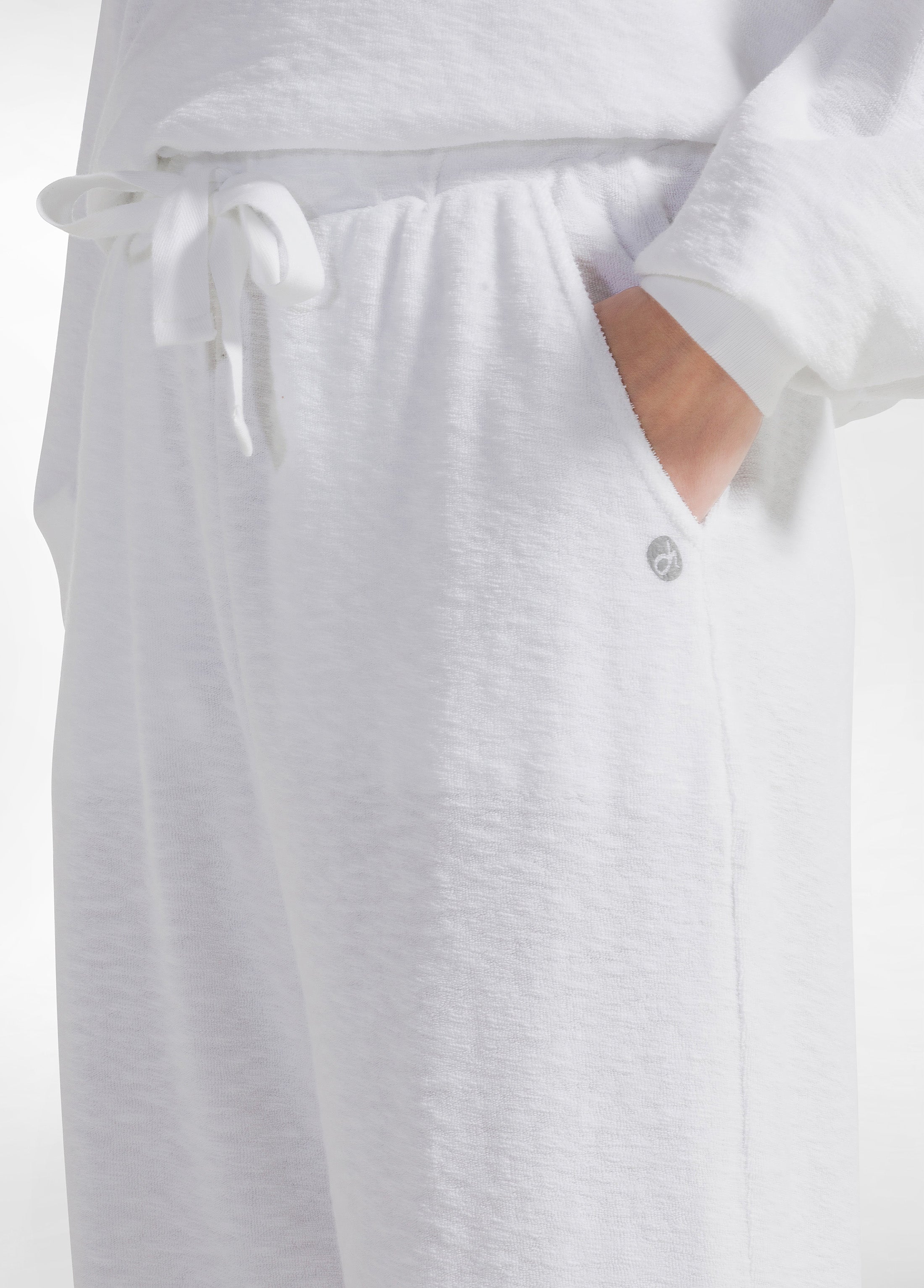 deha-pantaloni-jogger-in-spugna-bianco-a00436-in-cotone image 4