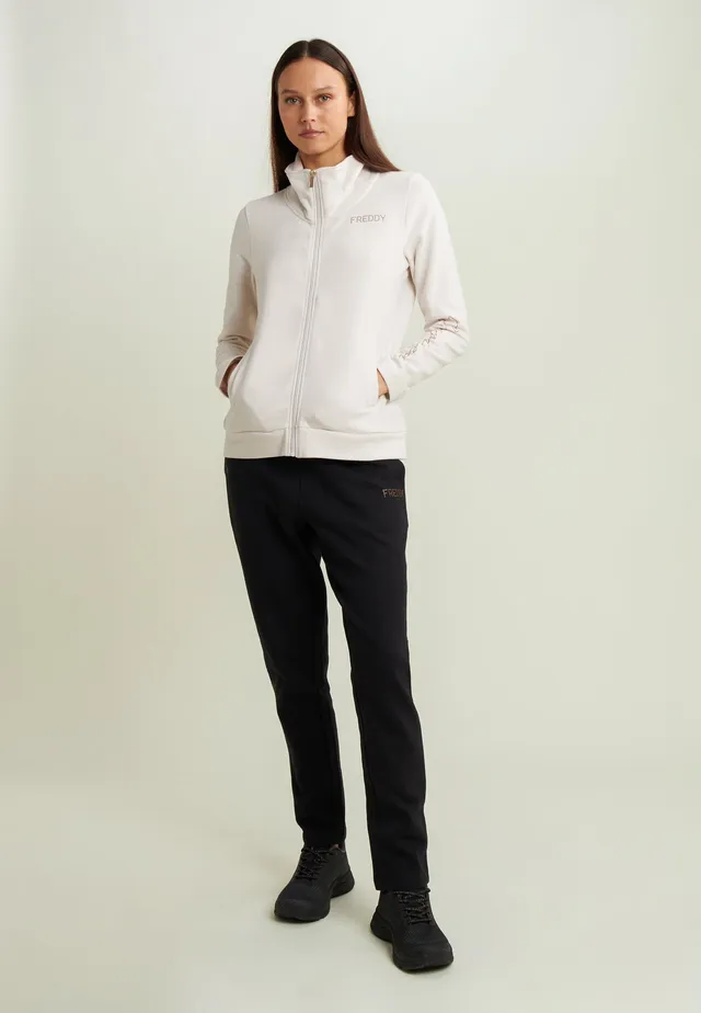 freddy-tuta-sportiva-donna-collo-alto-full-zip-con-scritta-strass-inspired-heart image 1