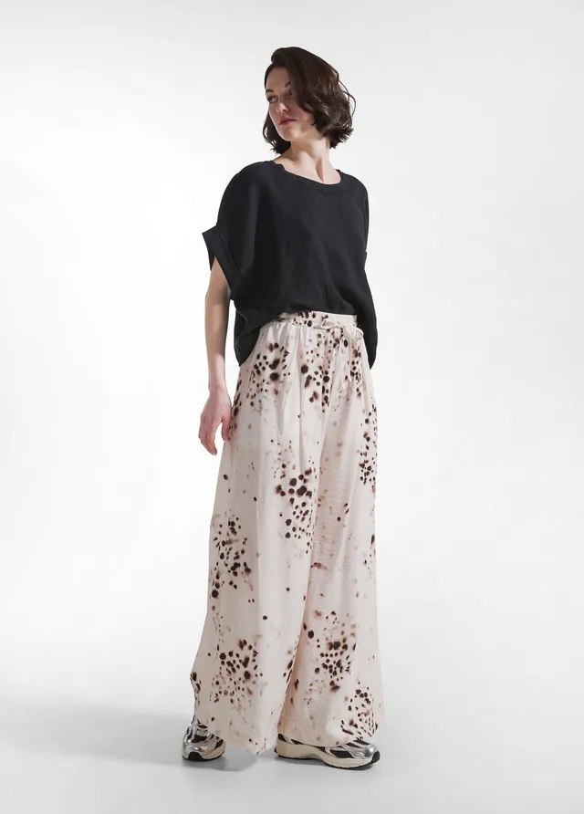 deha-pantaloni-larghi-in-viscosa-crinkle-beige-75-g-m image 1