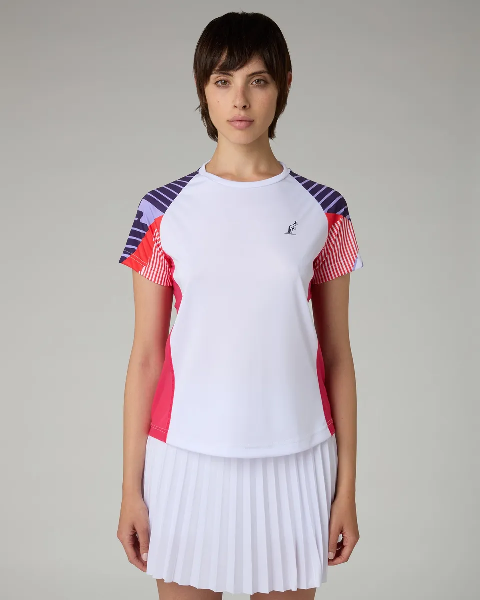 australian-court-t-shirt-tennis-elasticizzata-bianca image 1