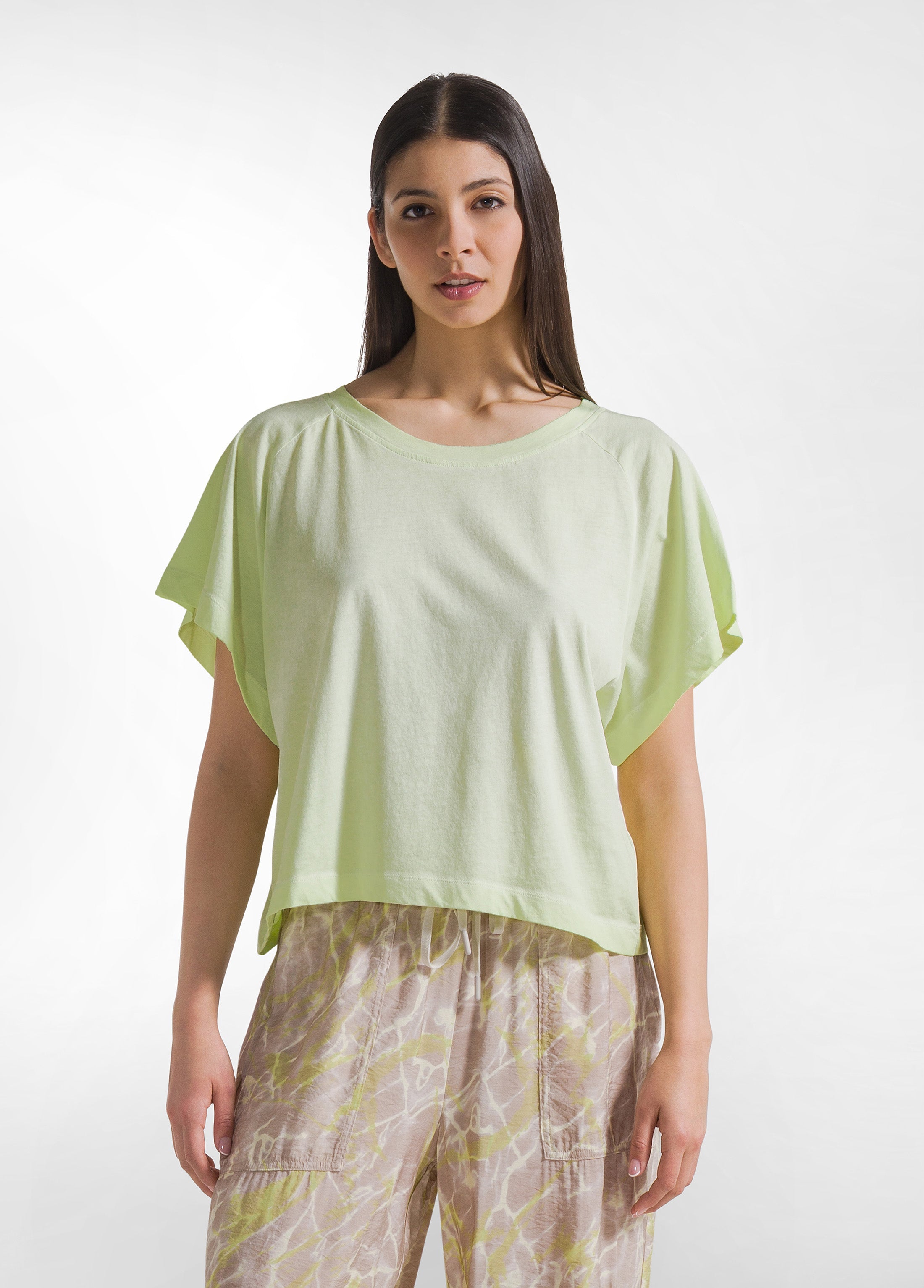 deha-t-shirt-effetto-sfumato-in-cotone-organico-giallo image 1
