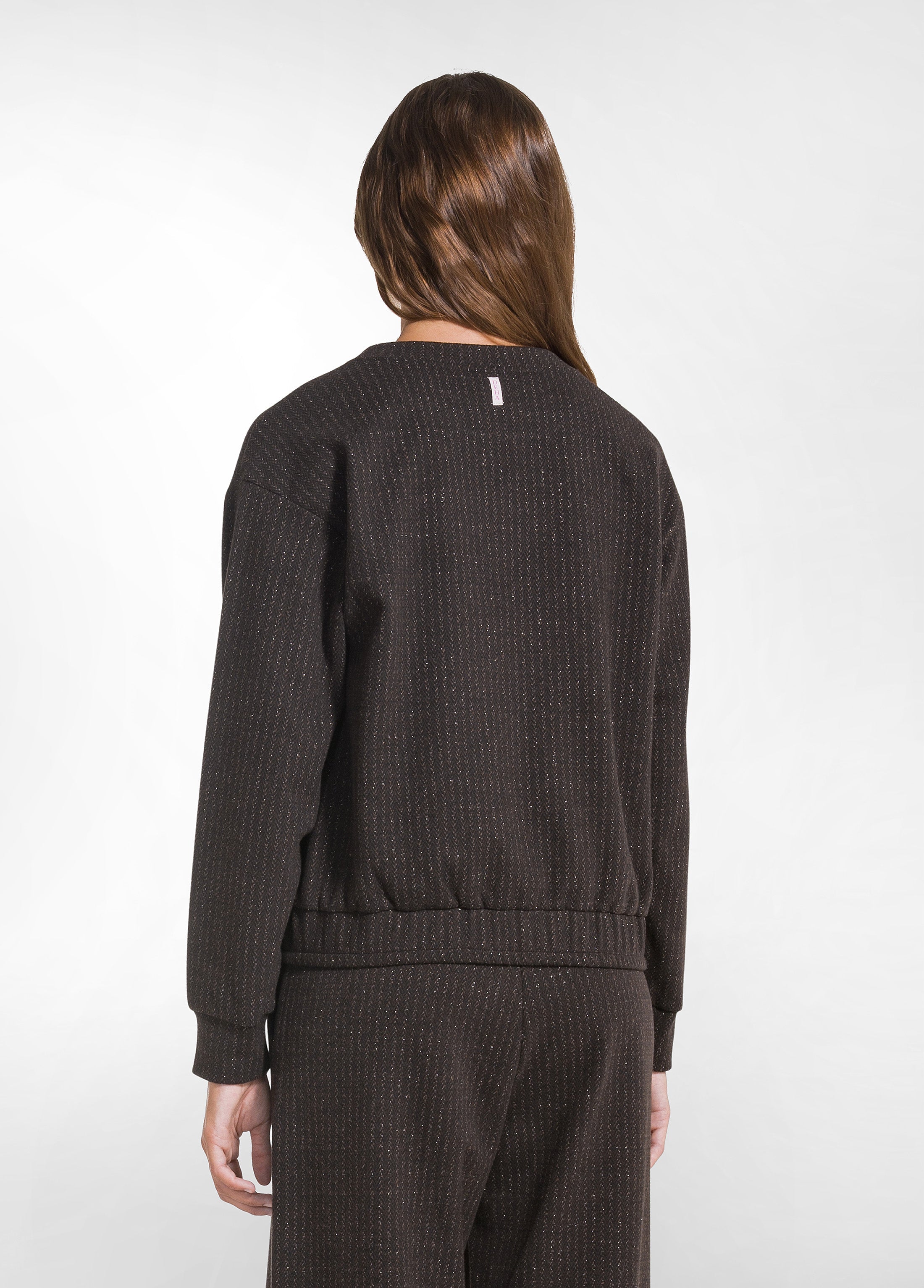 deha-d52562-felpa-girocollo-jacquard-e-lurex image 2