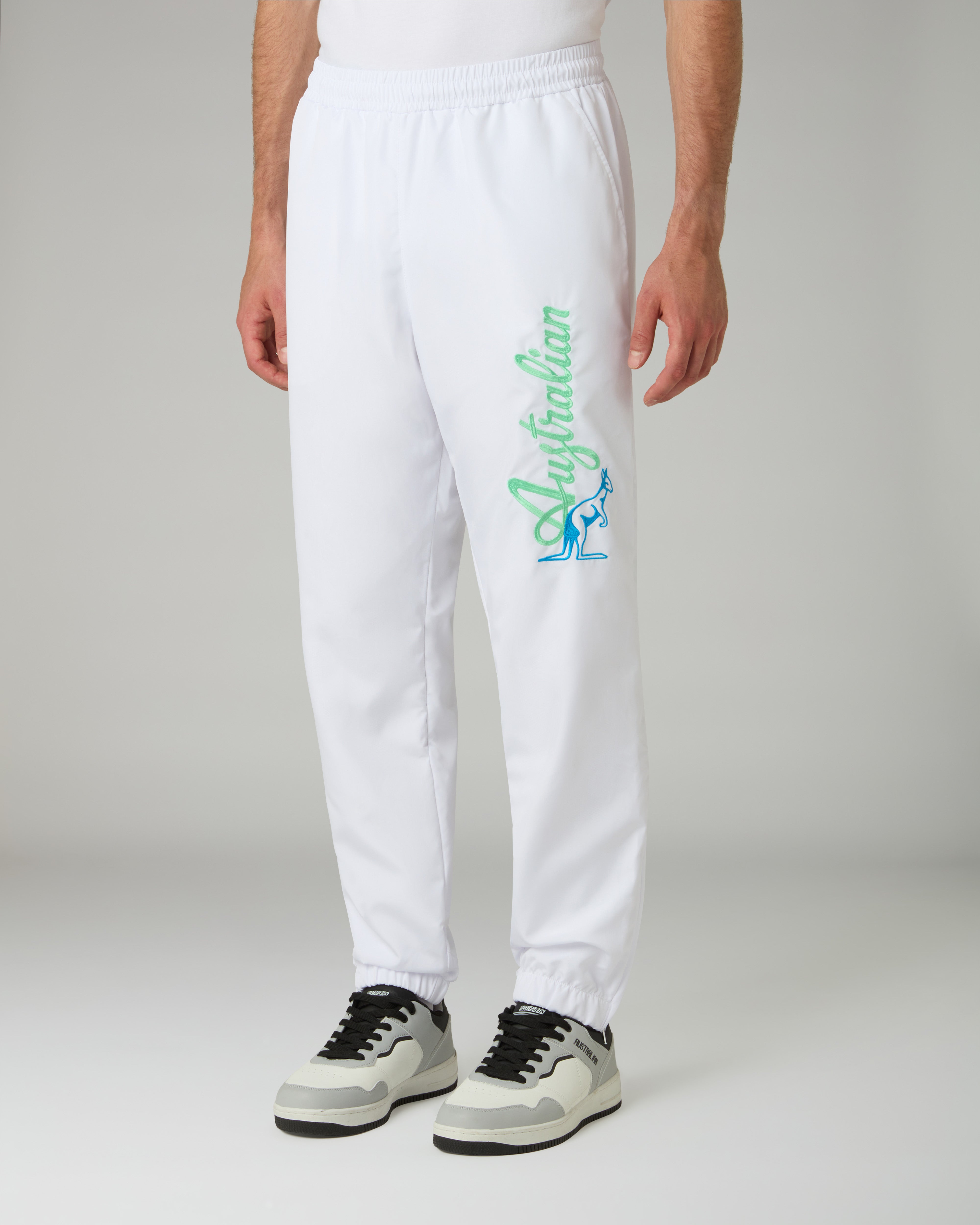 australian-lost-bumper-track-pant-pantalone-tecnico-bianco-con-zip-made-in-italy image 1