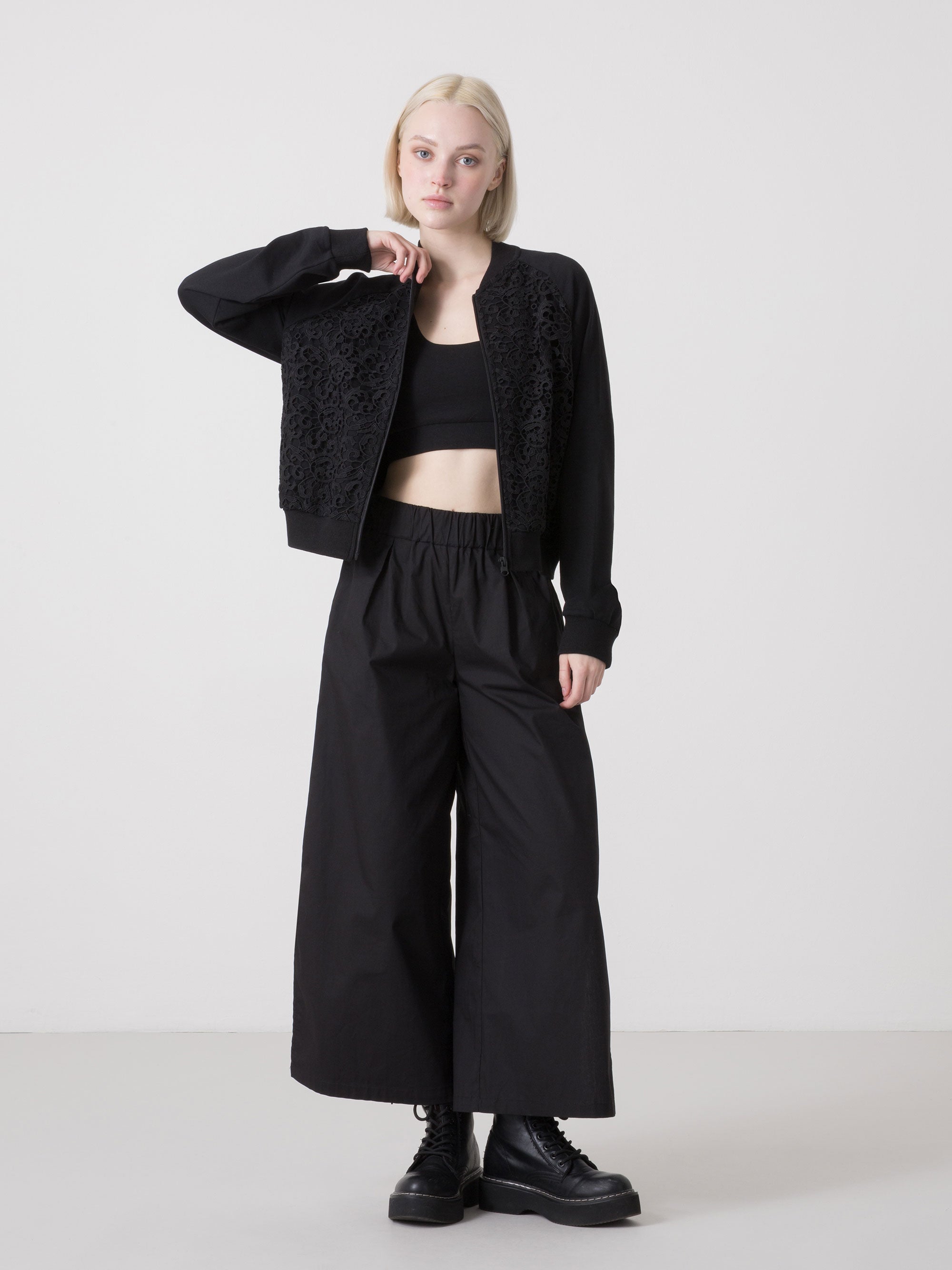 dimensione-danza-bomber-donna-full-zip-in-felpa-stretch-con-inserto-macram image 7