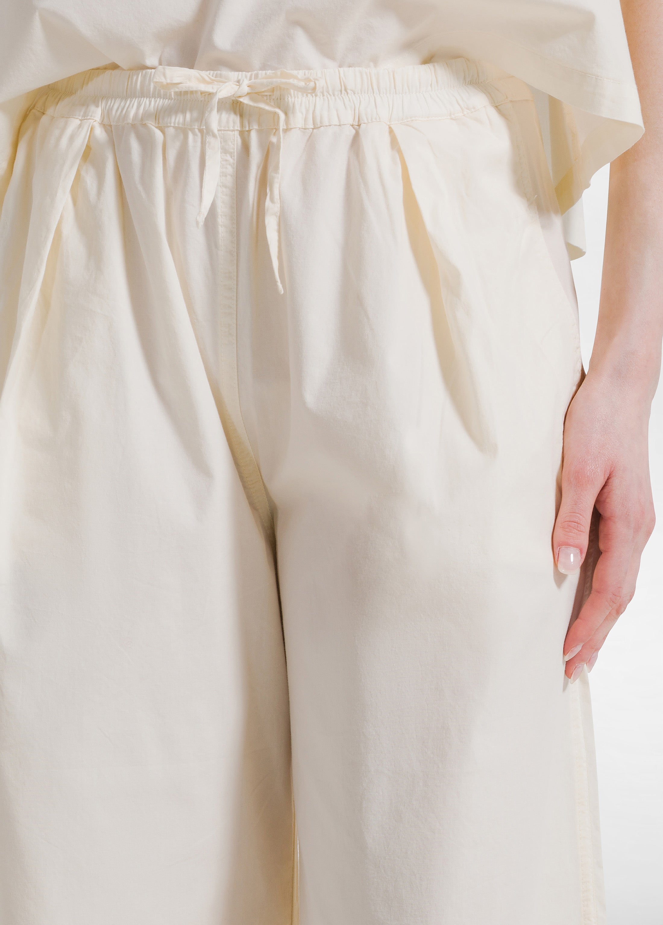 deha-pantaloni-in-popline-elasticizzato-bianco-d42545 image 4