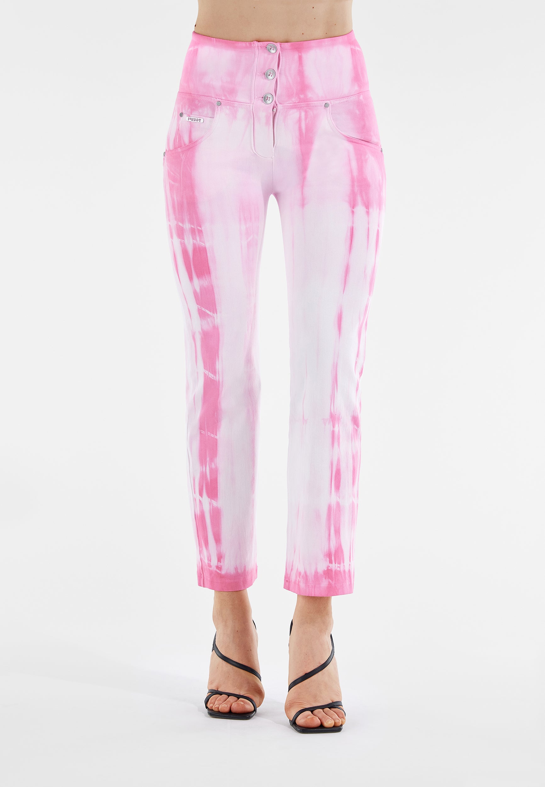 freddy-wr-up-cropped-vita-alta-gabardine-tie-dye-wide-bottom-pantaloni-push-up-d image 2
