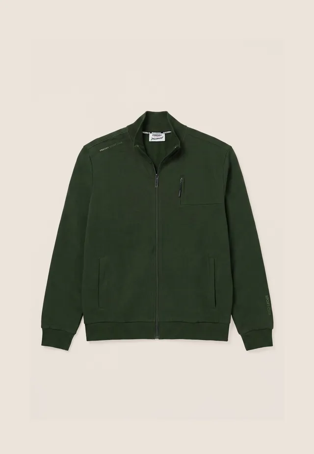 freddy-felpa-uomo-collo-alto-in-costina-full-zip-100-cotone image 1