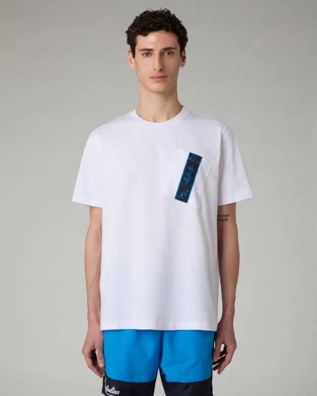 australian-pocket-t-shirt-t-shirt-cotone-bianco-con-tasca image 1