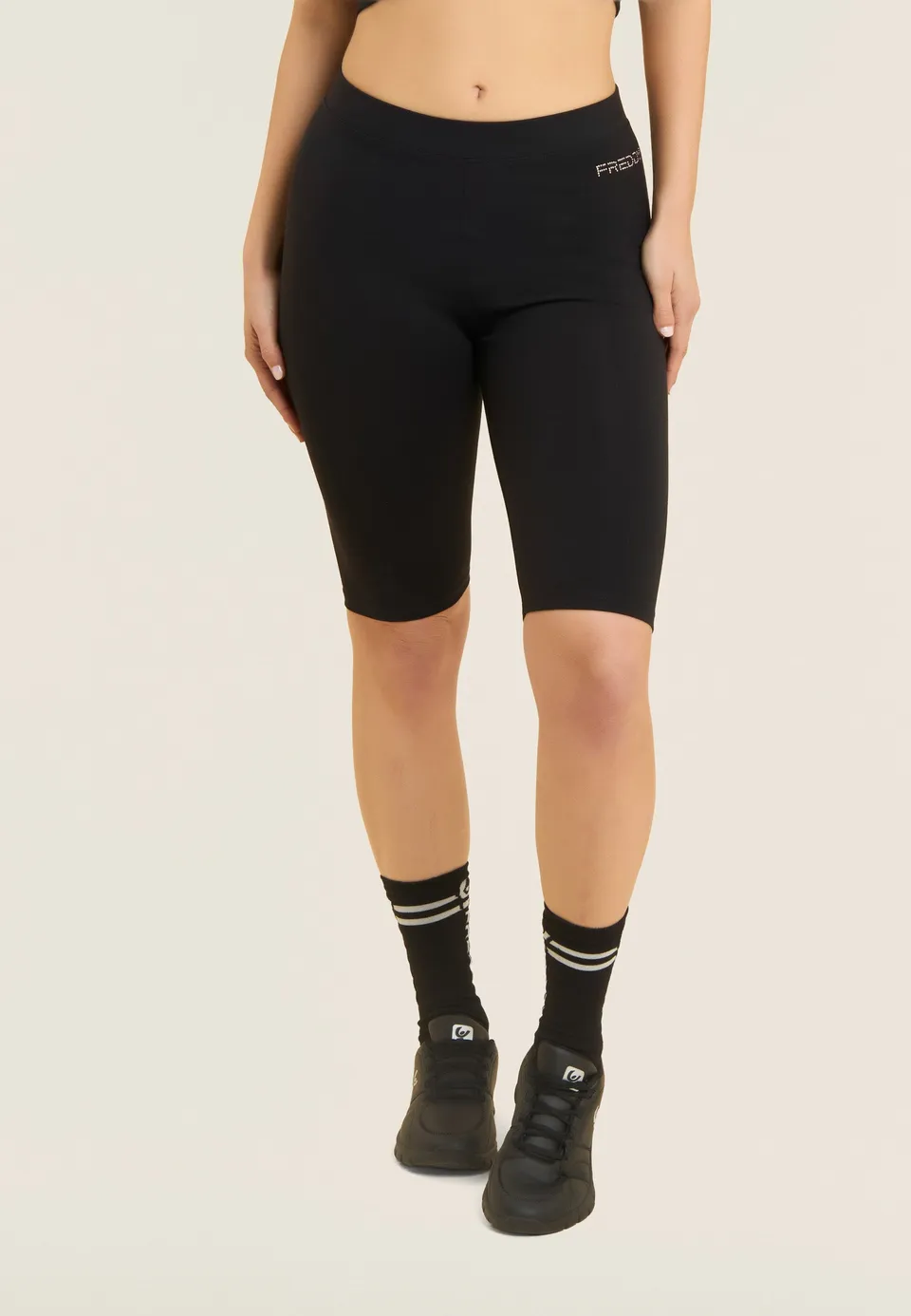 freddy-leggings-biker-donna-in-jersey-pesante-con-logo-perline image 1
