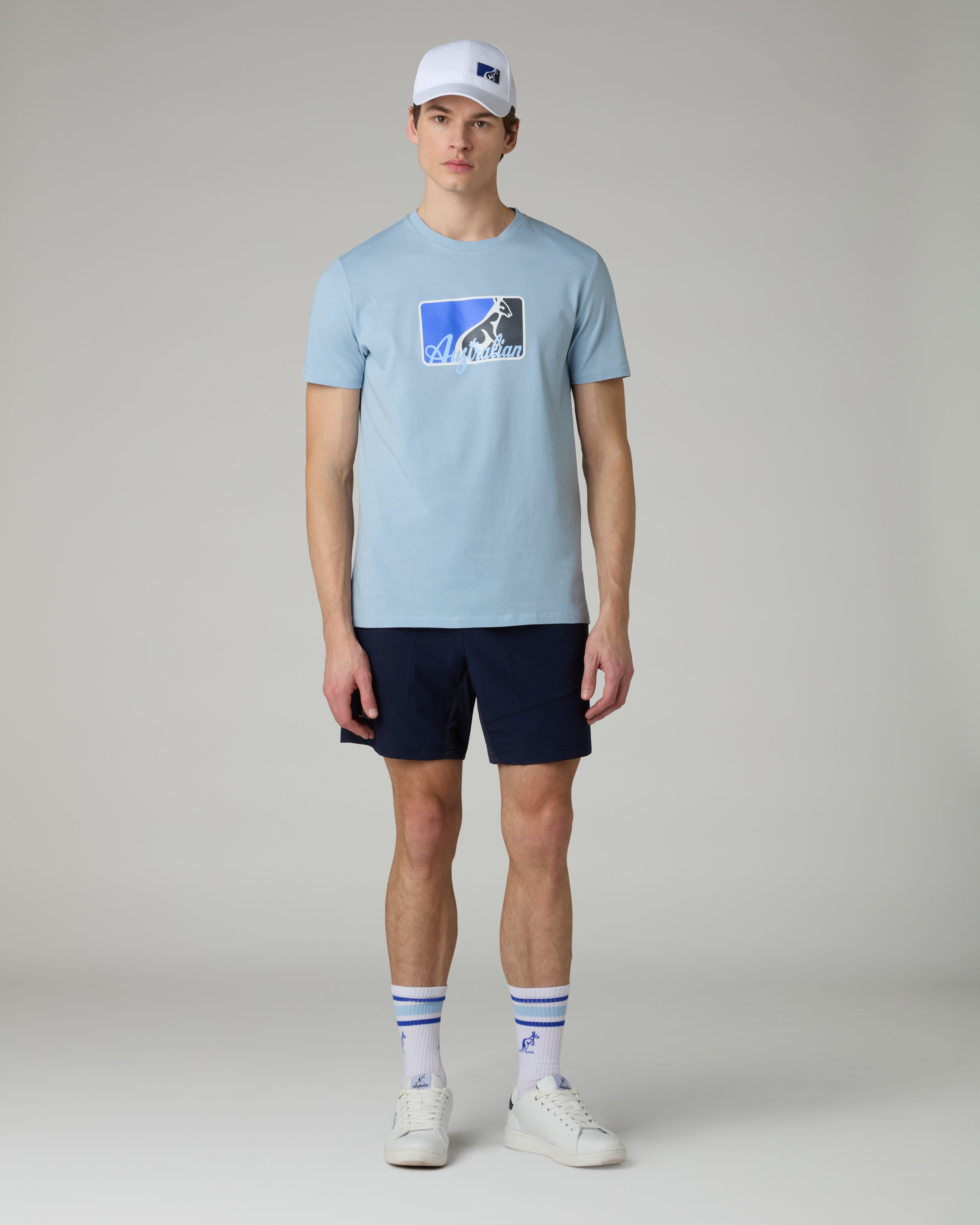 australian-league-cotton-t-shirt-maglietta-tennis-azzurro-pastello image 2
