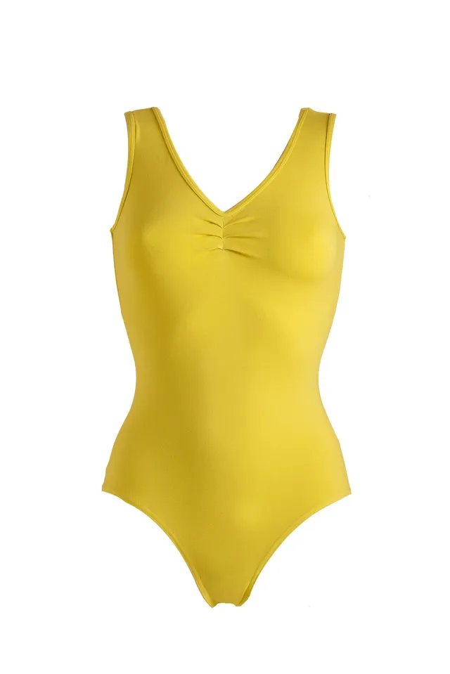 deha-t02002-body-canotta-a-v-giallo-in-cotone-stretch image 1
