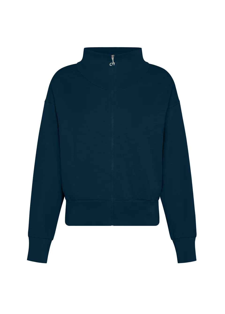 deha-felpa-con-zip-in-cotone-fiammato-blu image 1
