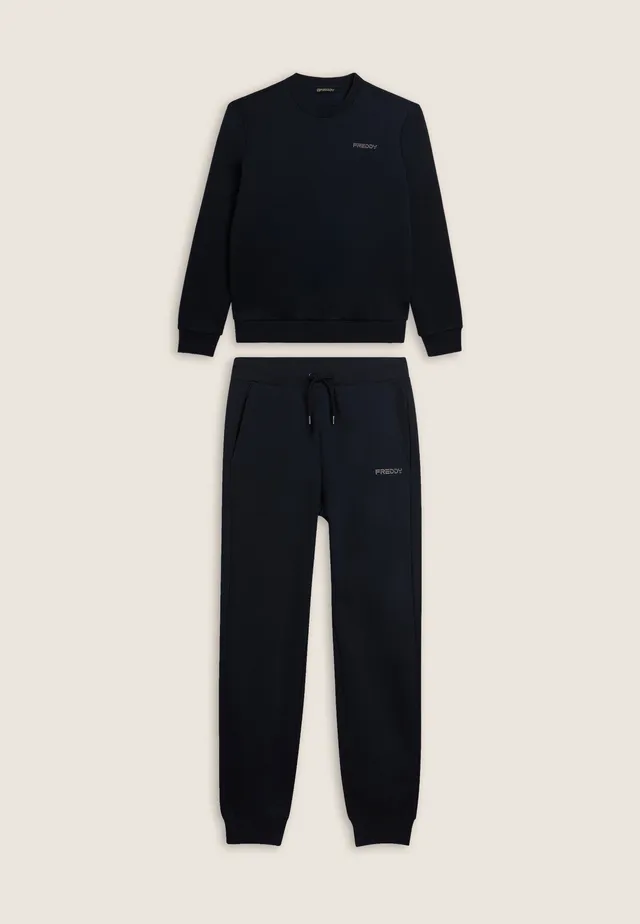 freddy-tuta-uomo-felpa-garzata-girocollo-pantaloni-con-coulisse image 1