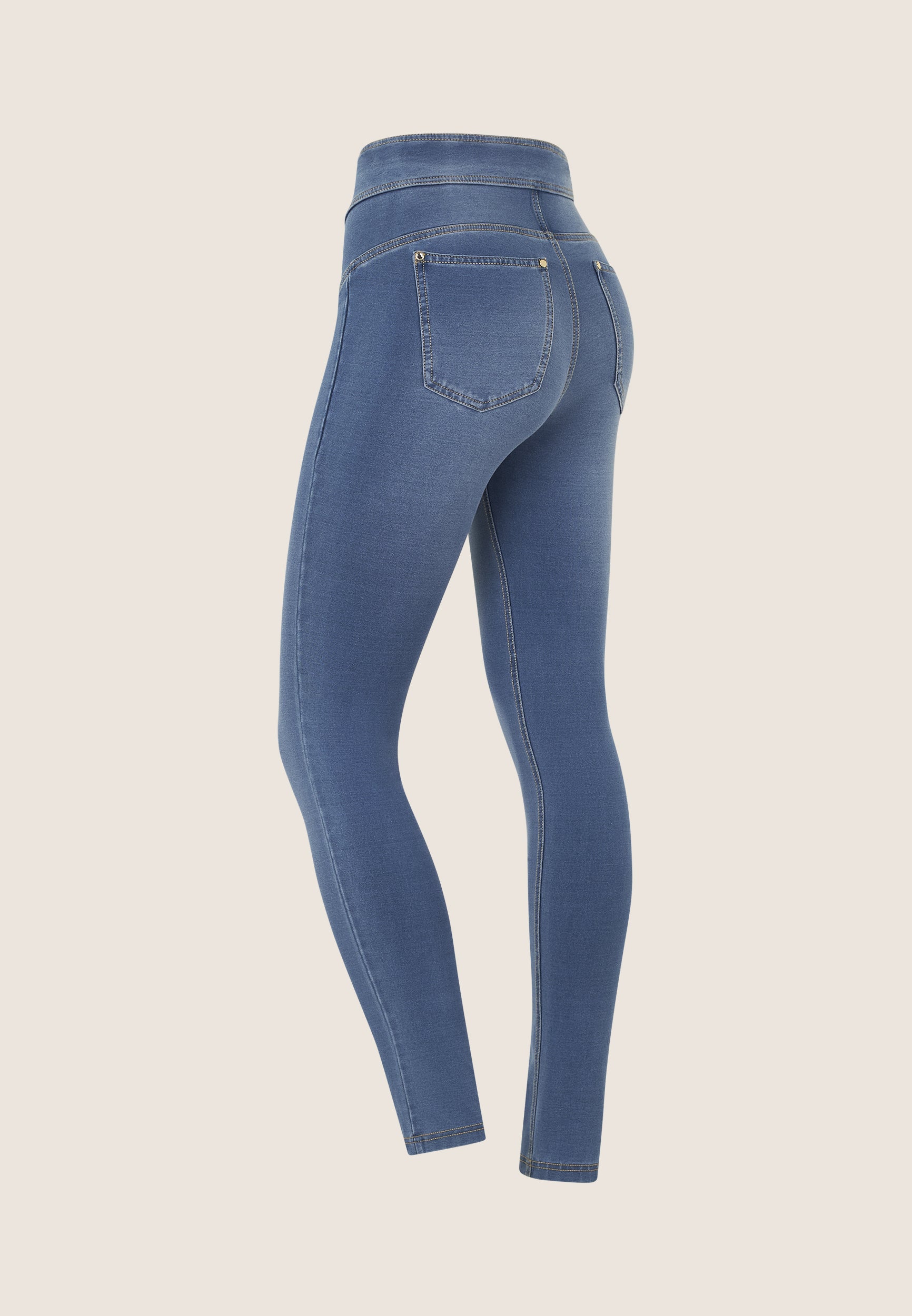 freddy-n-o-w-jeggings-skinny-vita-alta-denim-con-impunture image 6