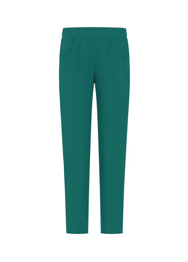 deha-pantaloni-slim-fit-in-cotone-stretch-verde image 1