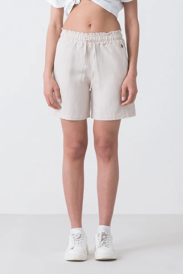 dimensione-danza-pantaloncino-in-lino-con-elastico-e-coulisse-shorts-donna image 1
