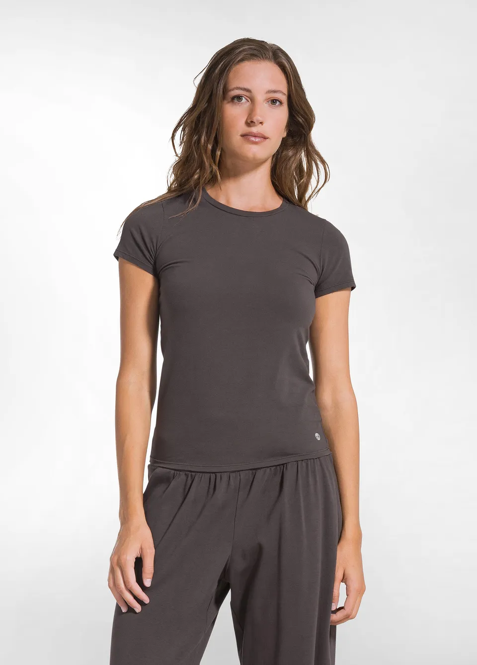 deha-d52010-t-shirt-in-cotone-organico-marrone image 1
