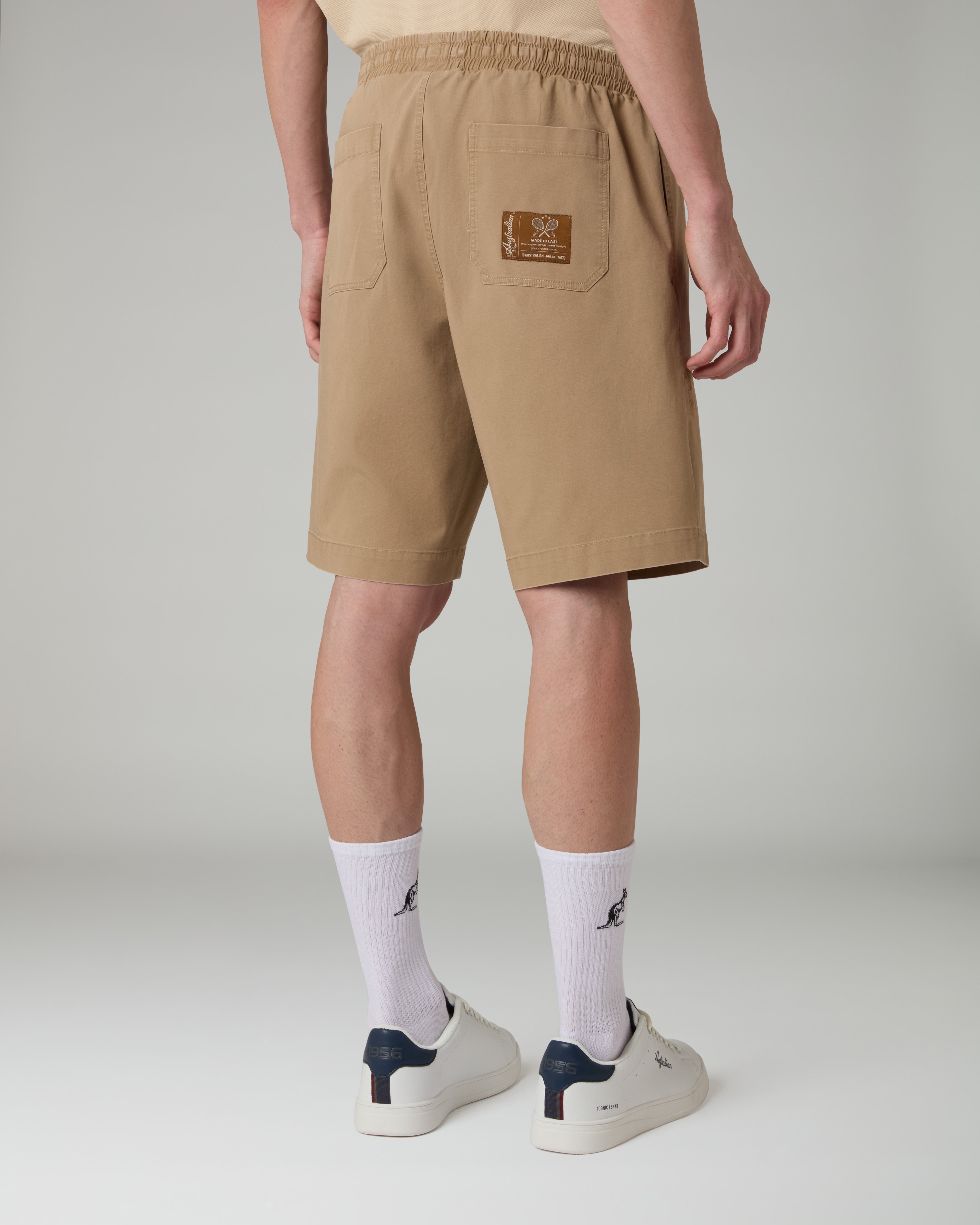 australian-doric-twill-short-caramello-in-cotone image 2