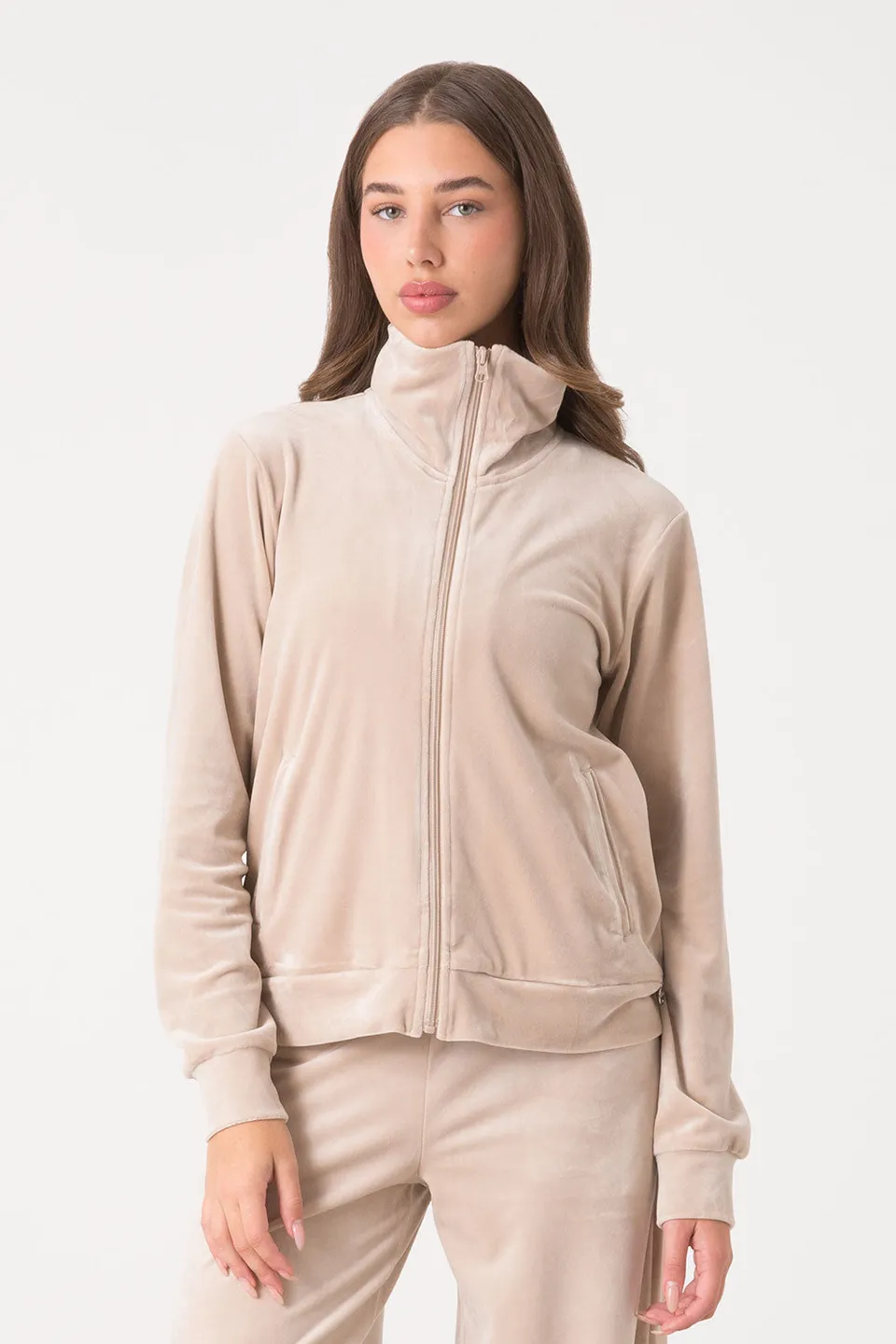 dimensione-danza-felpa-full-zip-donna-in-soft-ciniglia-collo-alto image 1