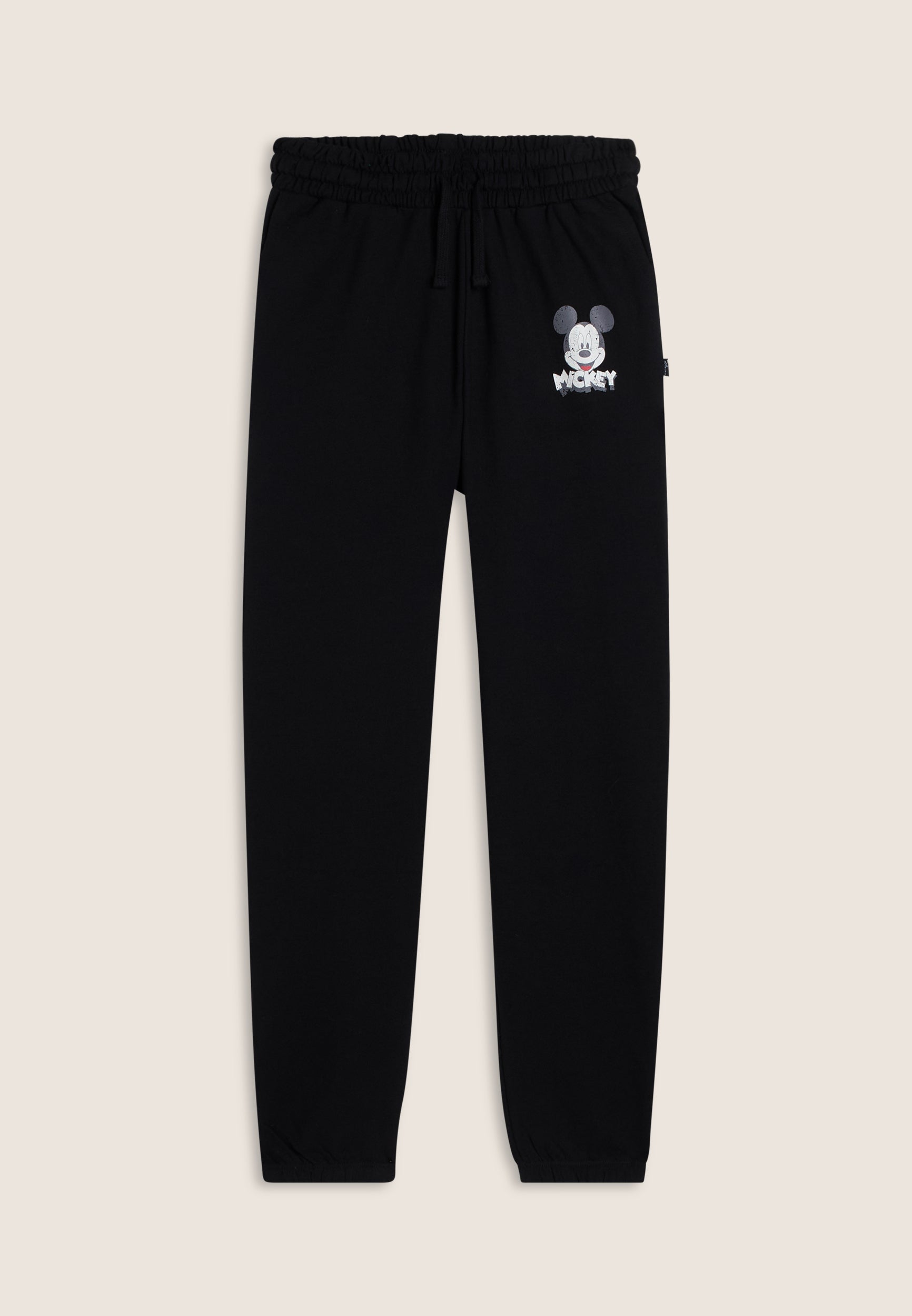 freddy-pantaloni-jogger-neri-regular-fit-con-stampa-mickey-mouse image 1