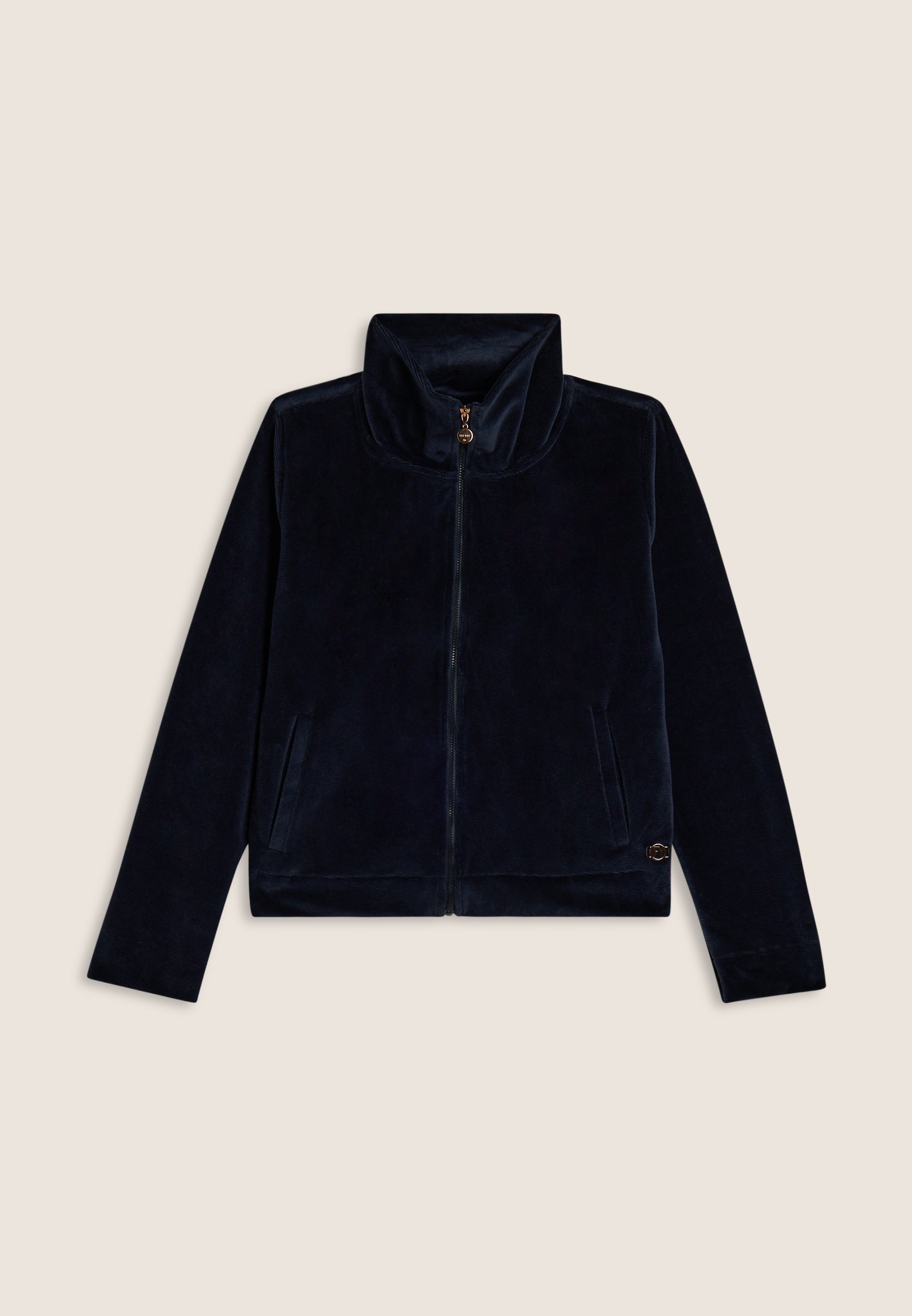 freddy-felpa-cropped-donna-in-ciniglia-a-righe-con-zip-e-collo-alto image 5
