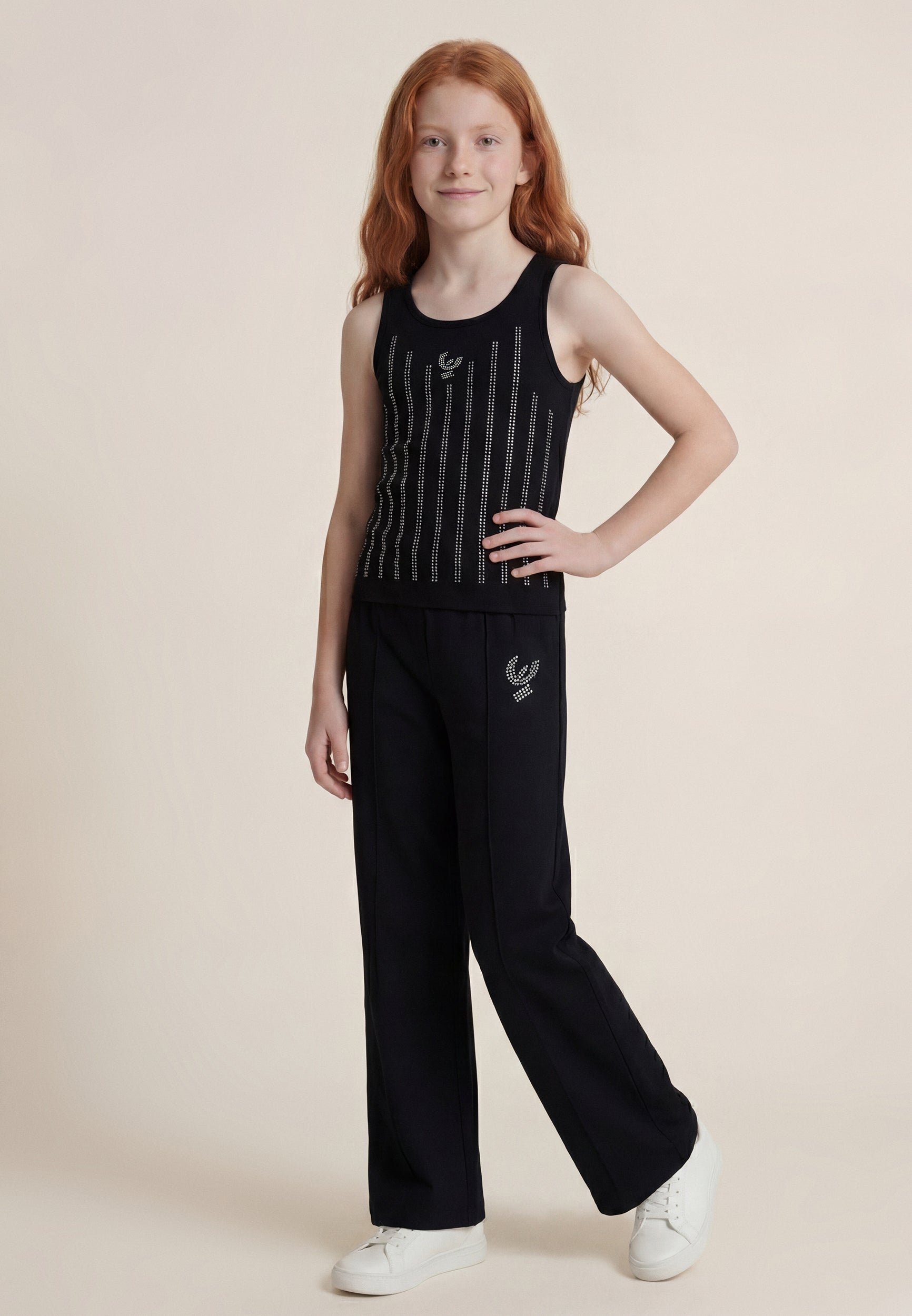 freddy-canotta-slim-con-righe-in-strass-da-bambina-e-ragazza image 2
