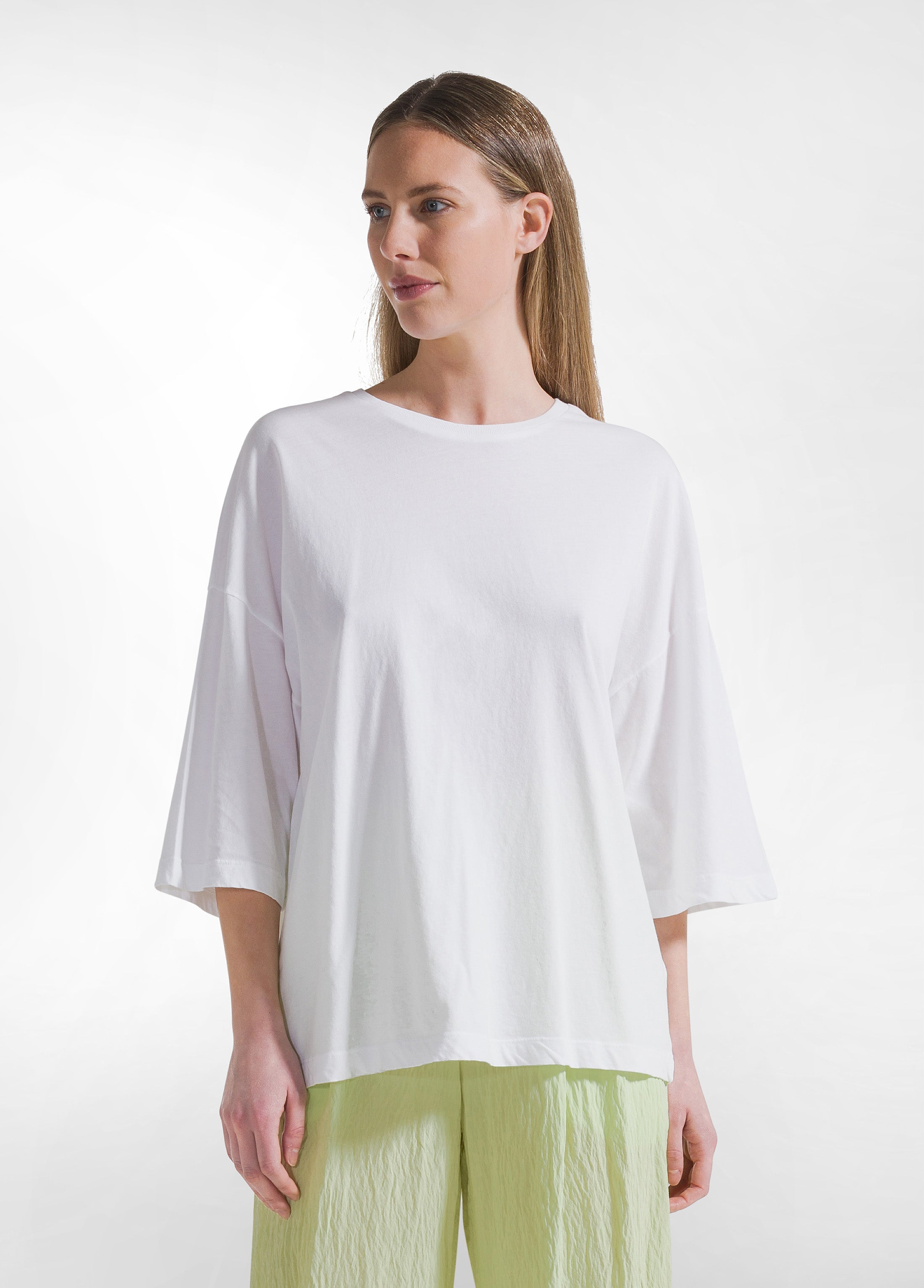 deha-t-shirt-maxi-in-viscosa-bianco-d42403 image 1
