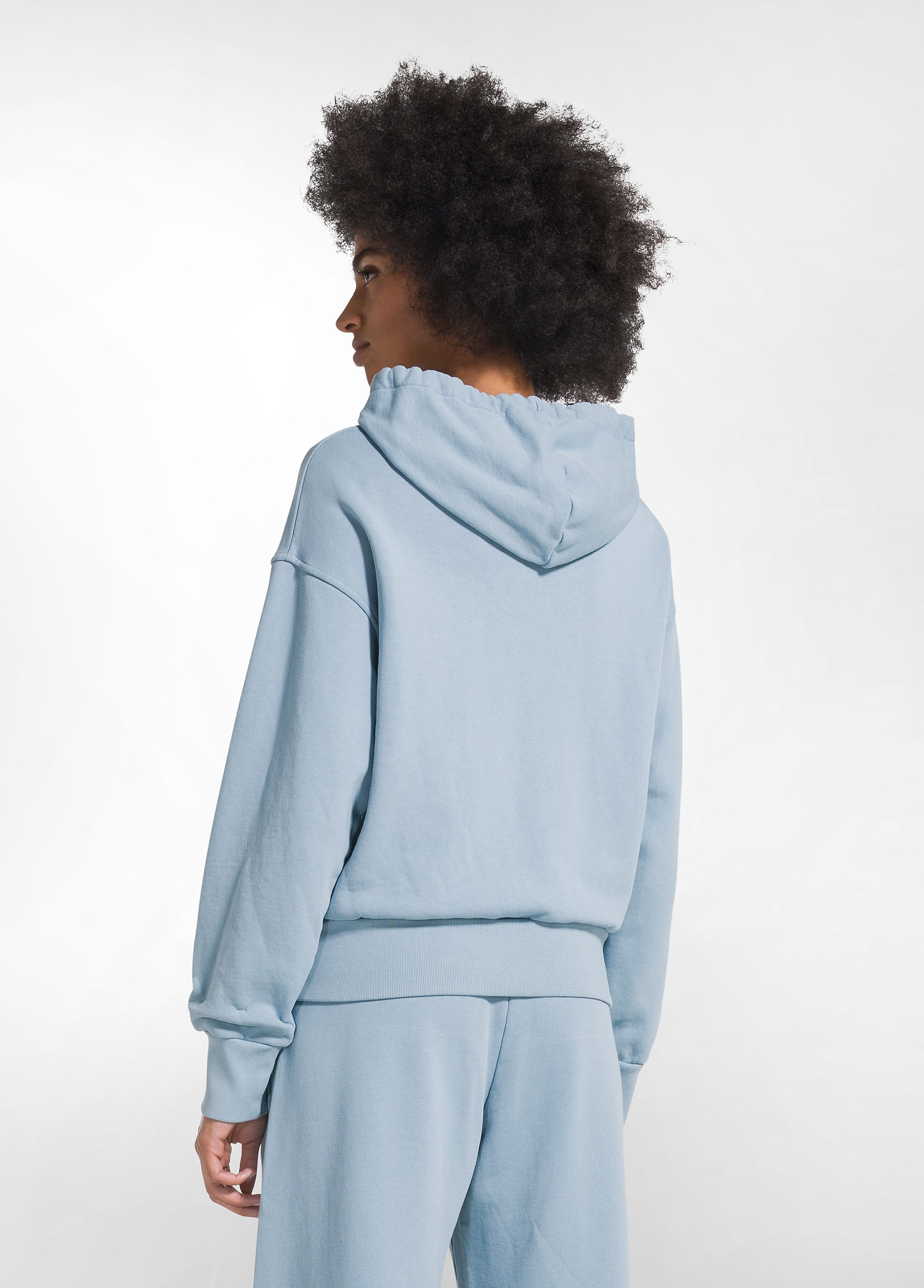 deha-d52142-felpa-in-cotone-organico-con-zip-e-cappuccio-blu image 2