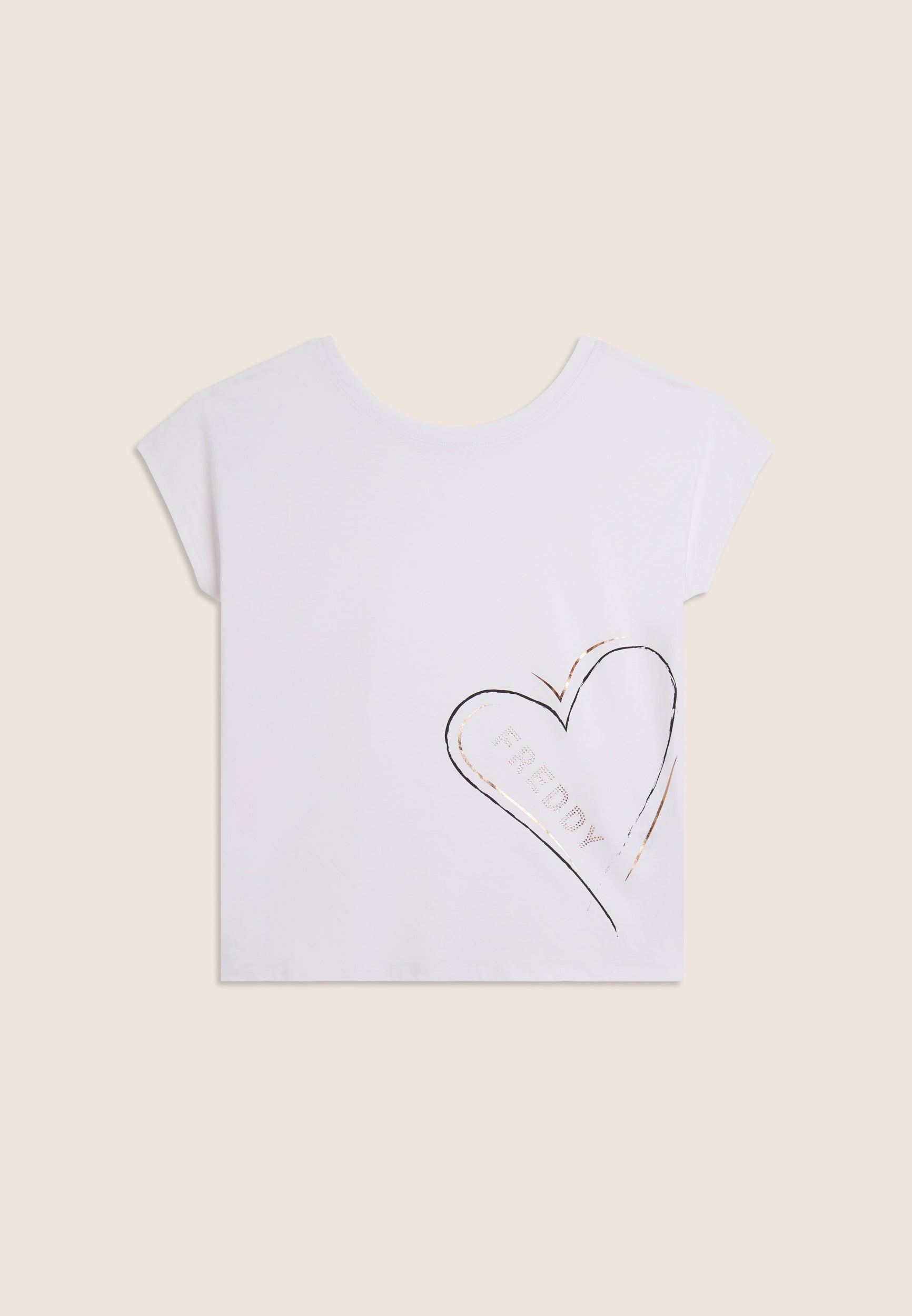 freddy-t-shirt-reversibile-donna-con-cuori-e-logo-in-cotone-supima image 5