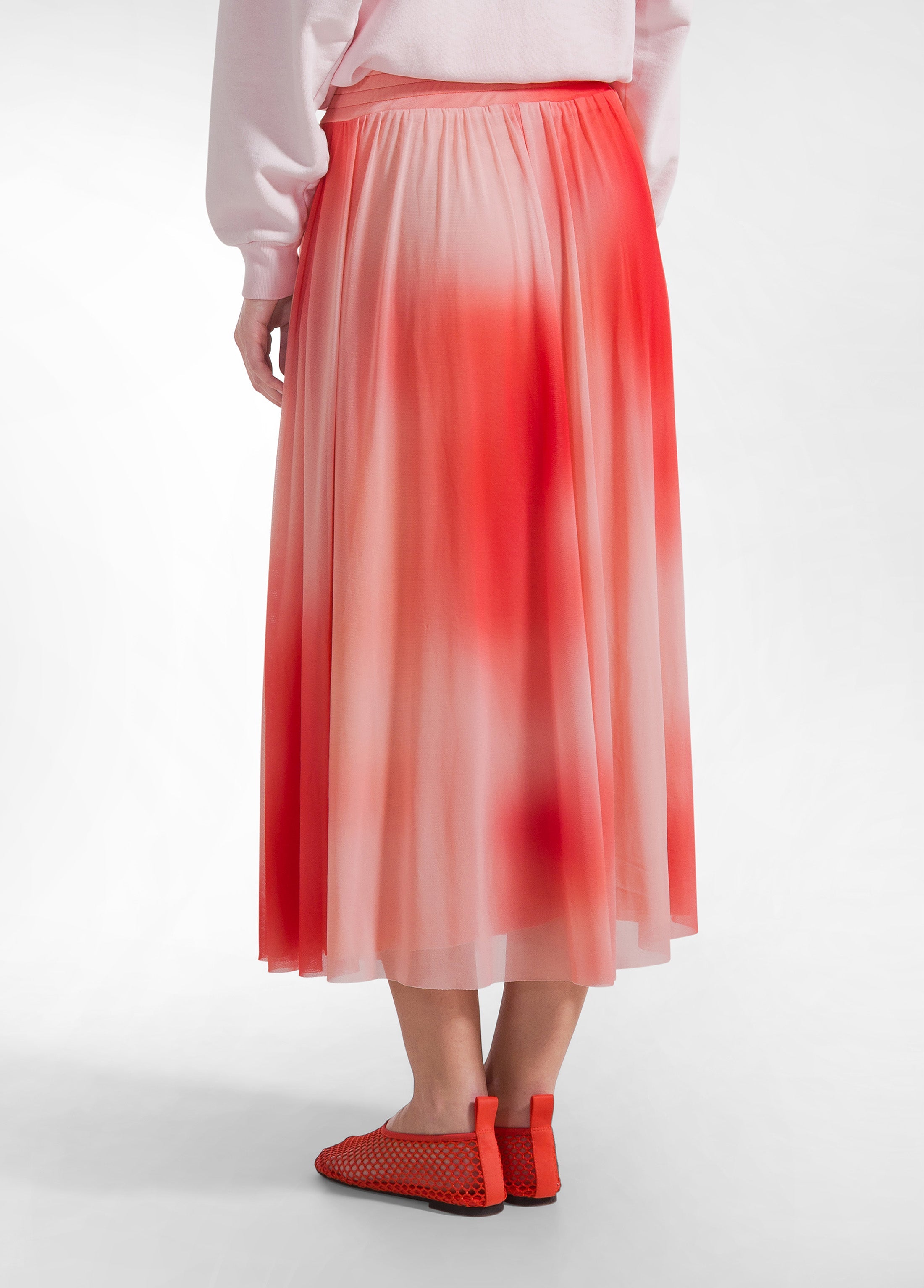 deha-gonna-plissettata-in-tulle-allover-rosso image 3