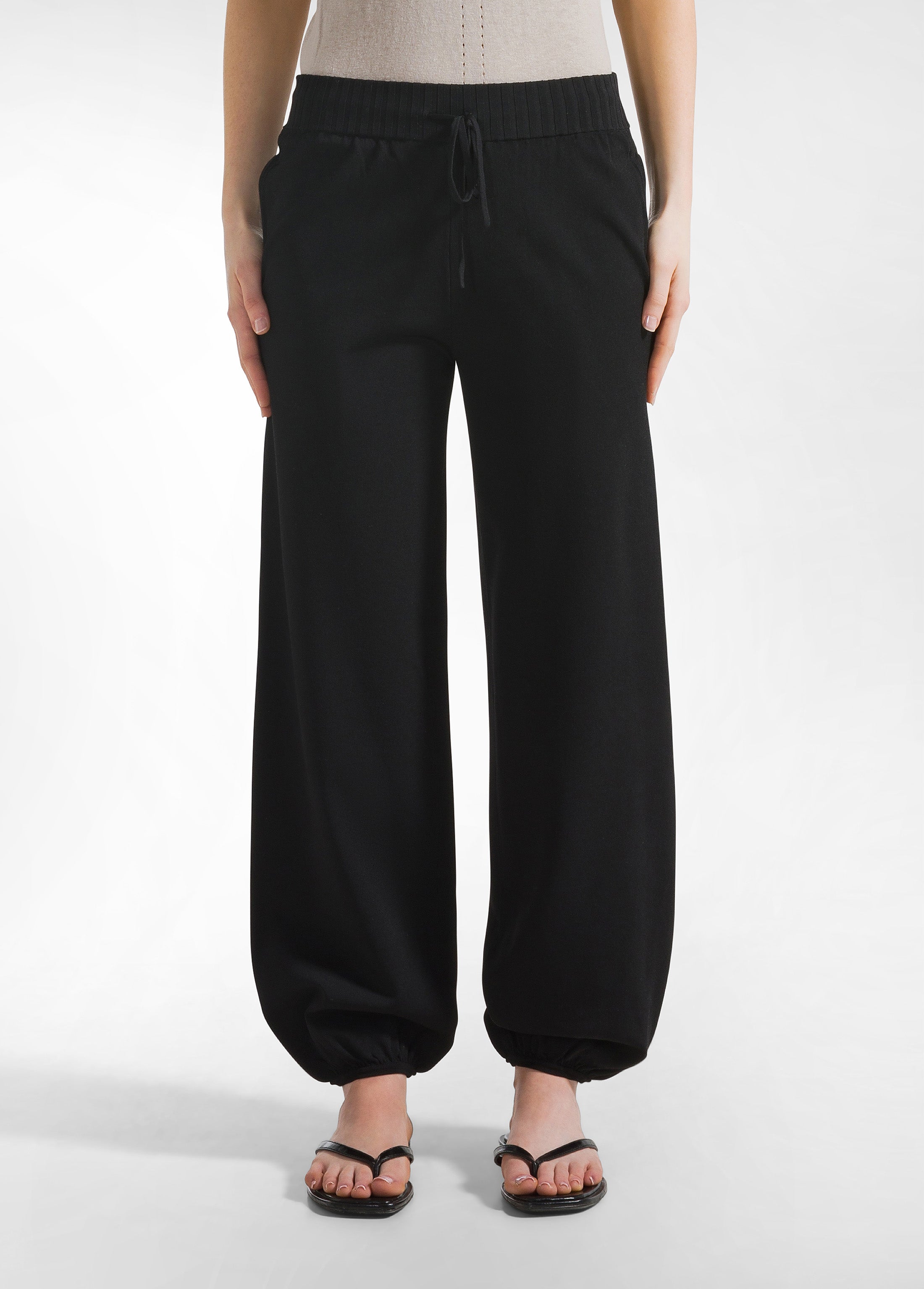 deha-pantalone-jogger-a-maglia-di-rayon-nero image 2