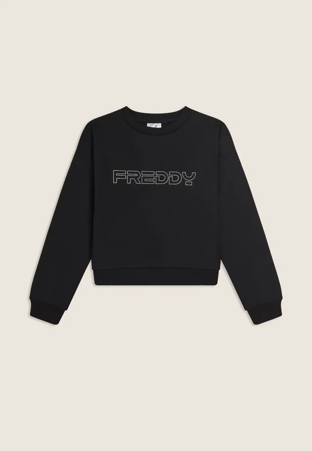 freddy-felpa-junior-girocollo-con-logo-in-strass image 1