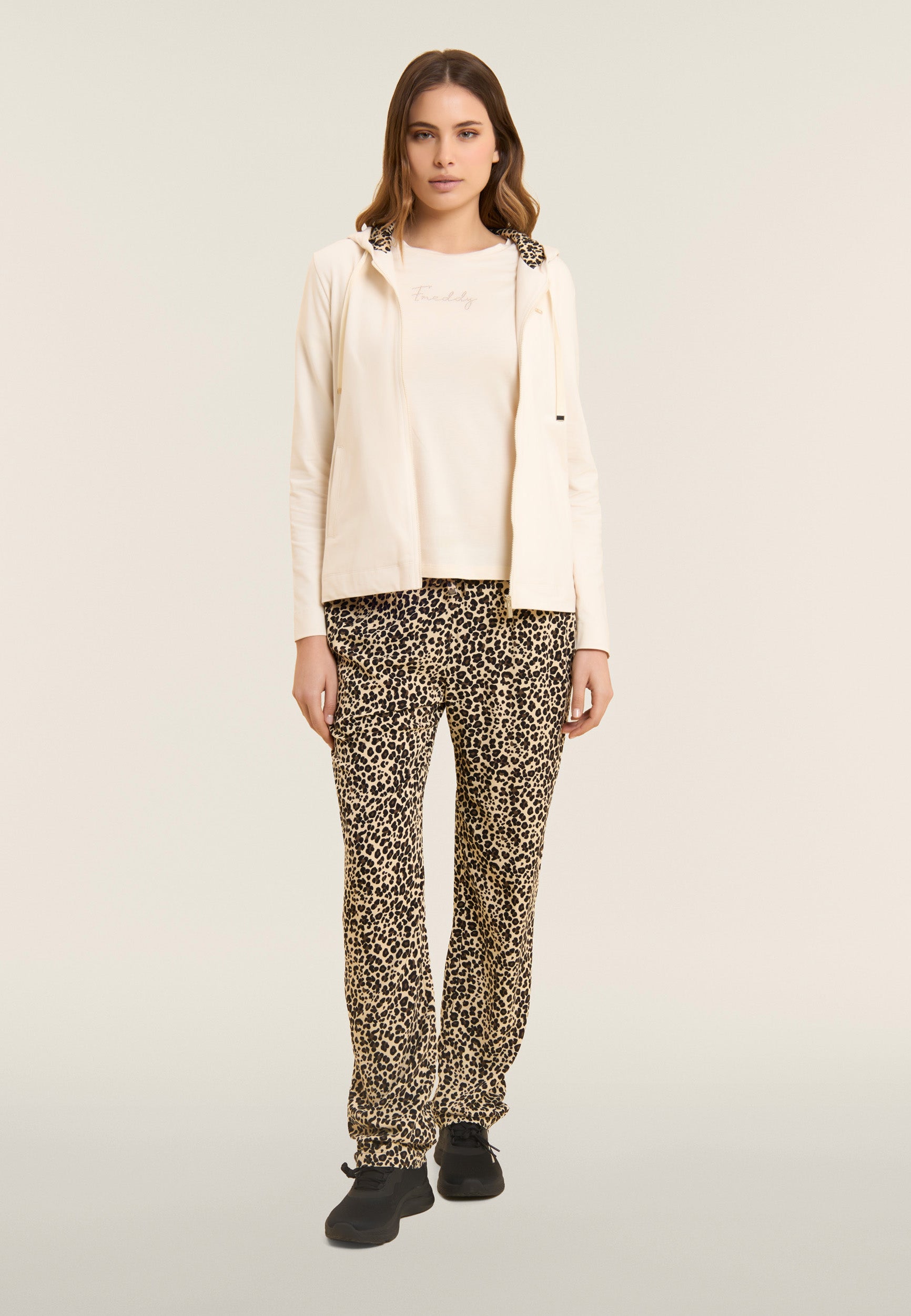 freddy-felpa-con-zip-e-cappuccio-fodera-animalier image 2