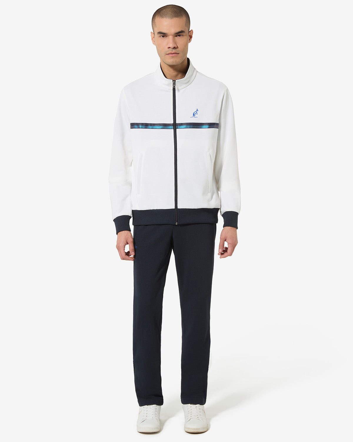 australian-tape-stripe-tracksuit-tuta-fixed-piquet-bianca-con-blue-tape image 1