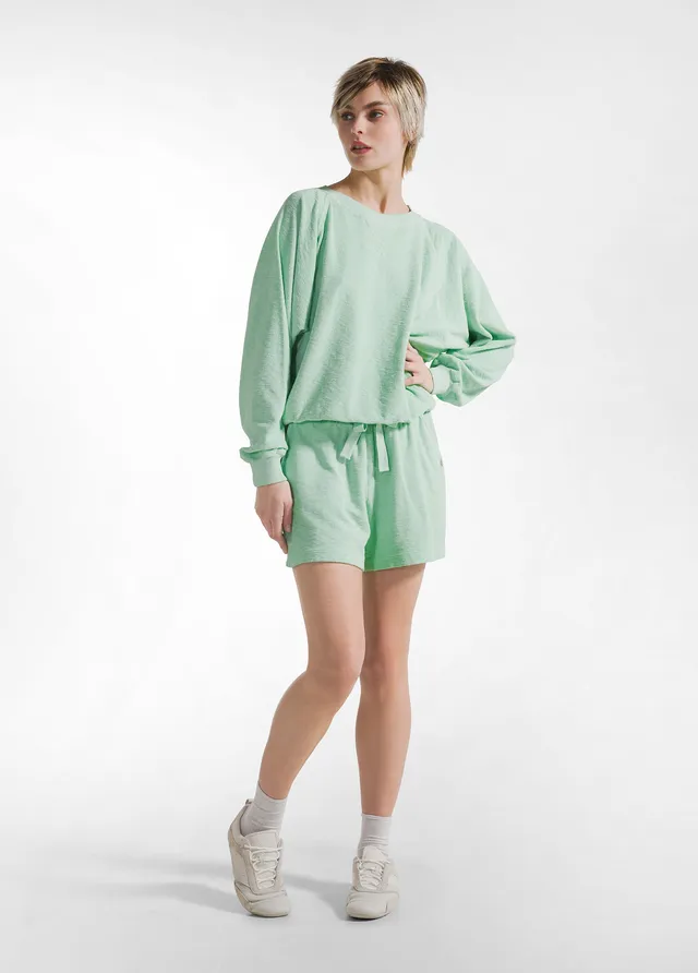 deha-shorts-in-spugna-verde-shorts-cotone-vita-elastica image 1