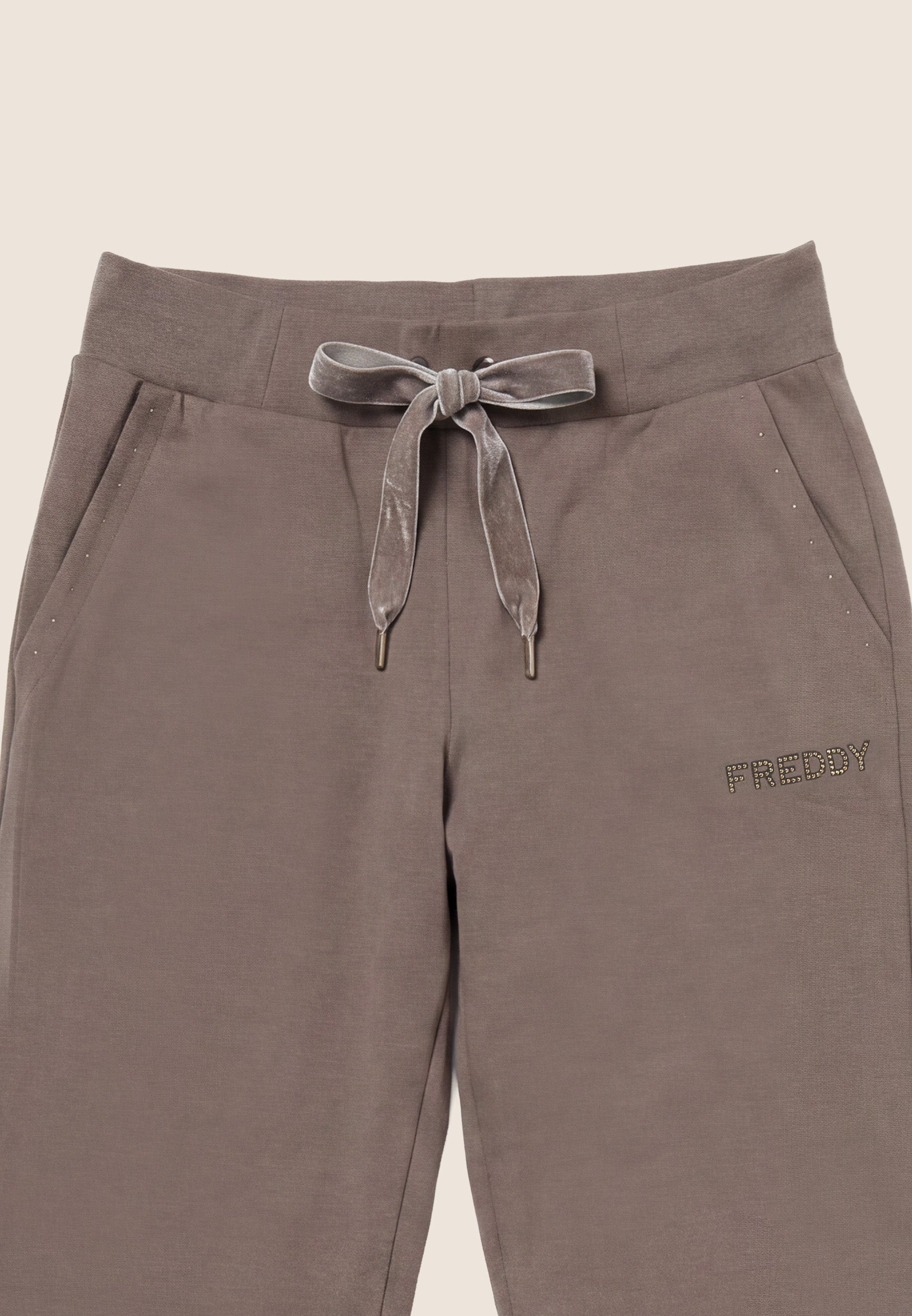 freddy-pantaloni-sportivi-da-donna-regular-in-felpa-garzata-con-borchie image 3