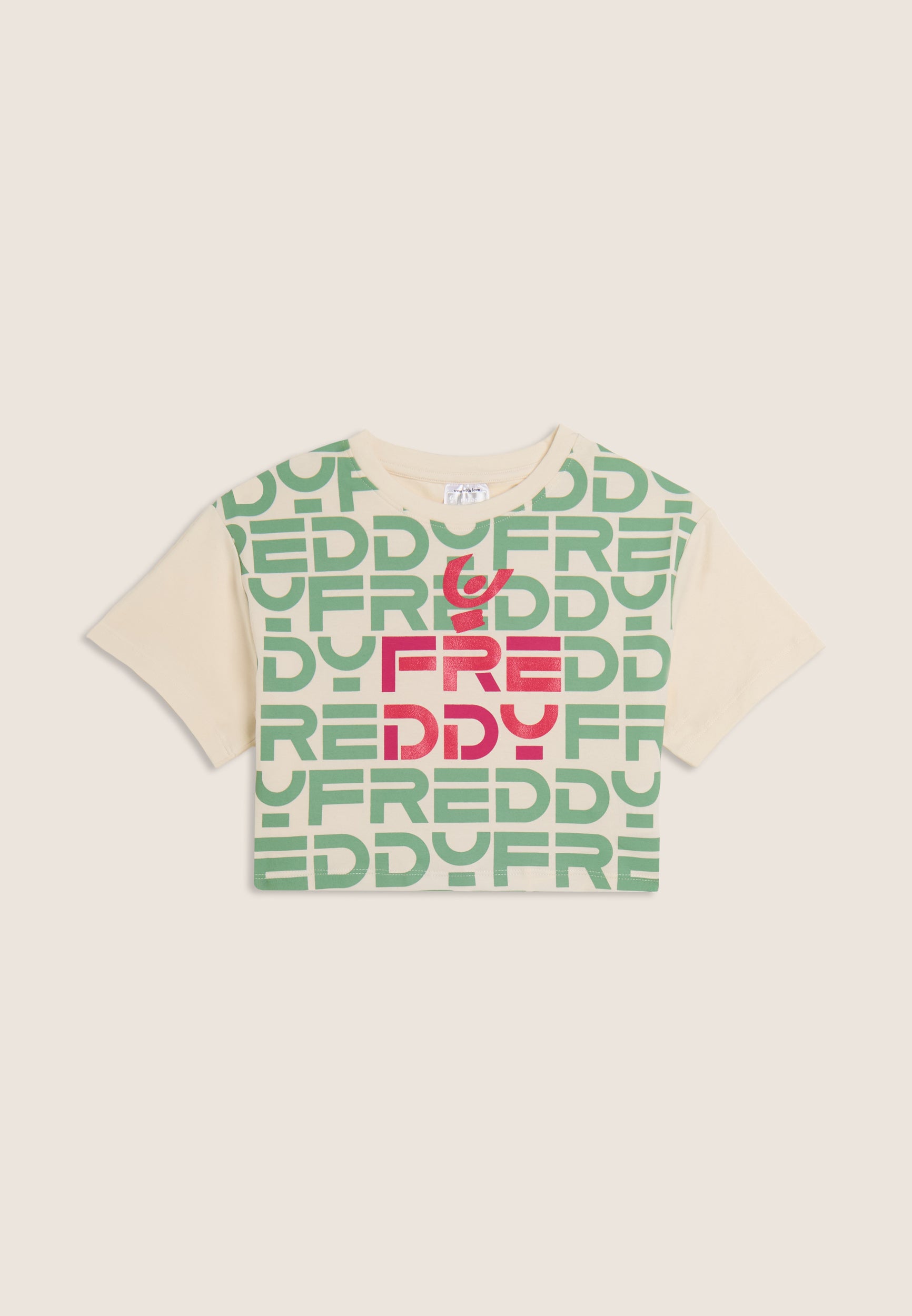 freddy-t-shirt-junior-cropped-regular-con-stampa-freddy-all-over image 4