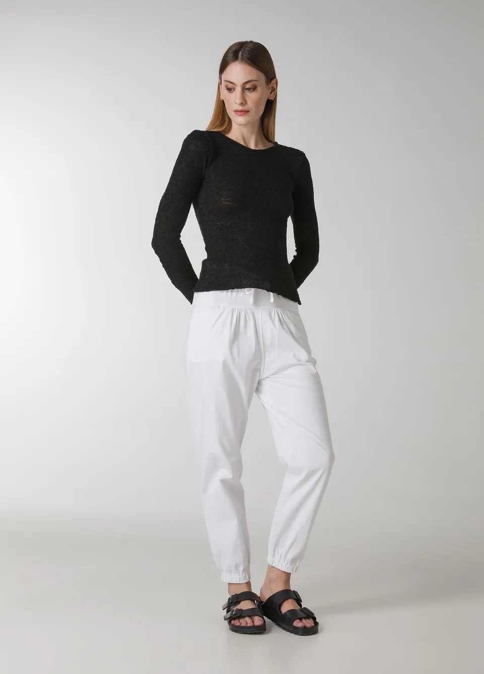 deha-maglia-boucle-nero-maglia-girocollo-manica-lunga image 1