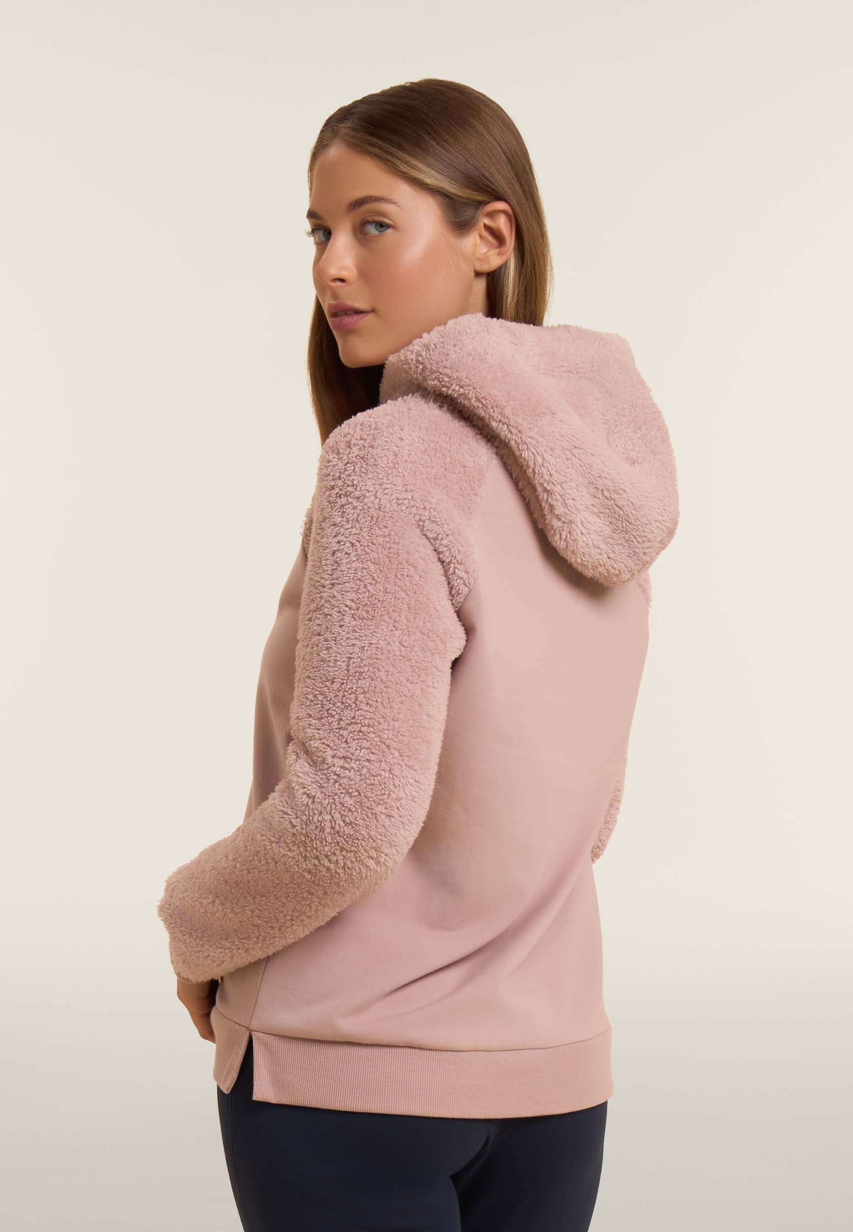 freddy-felpa-con-cappuccio-incrociato-e-maniche-in-sherpa-donna image 3