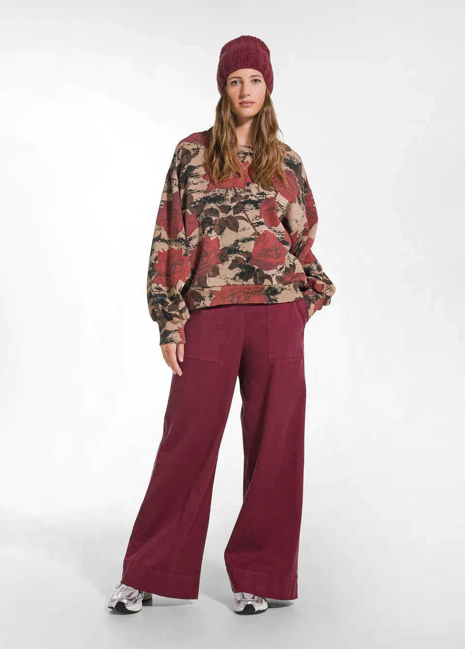 deha-d52348-pantalone-work-in-twill-lyocell-rosso image 1