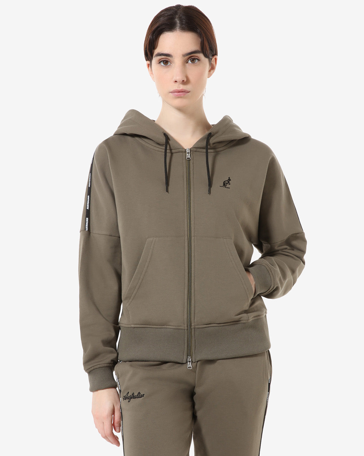 australian-tape-logo-full-zip-giacca-in-felpa-con-cappuccio-verde-aneto image 1