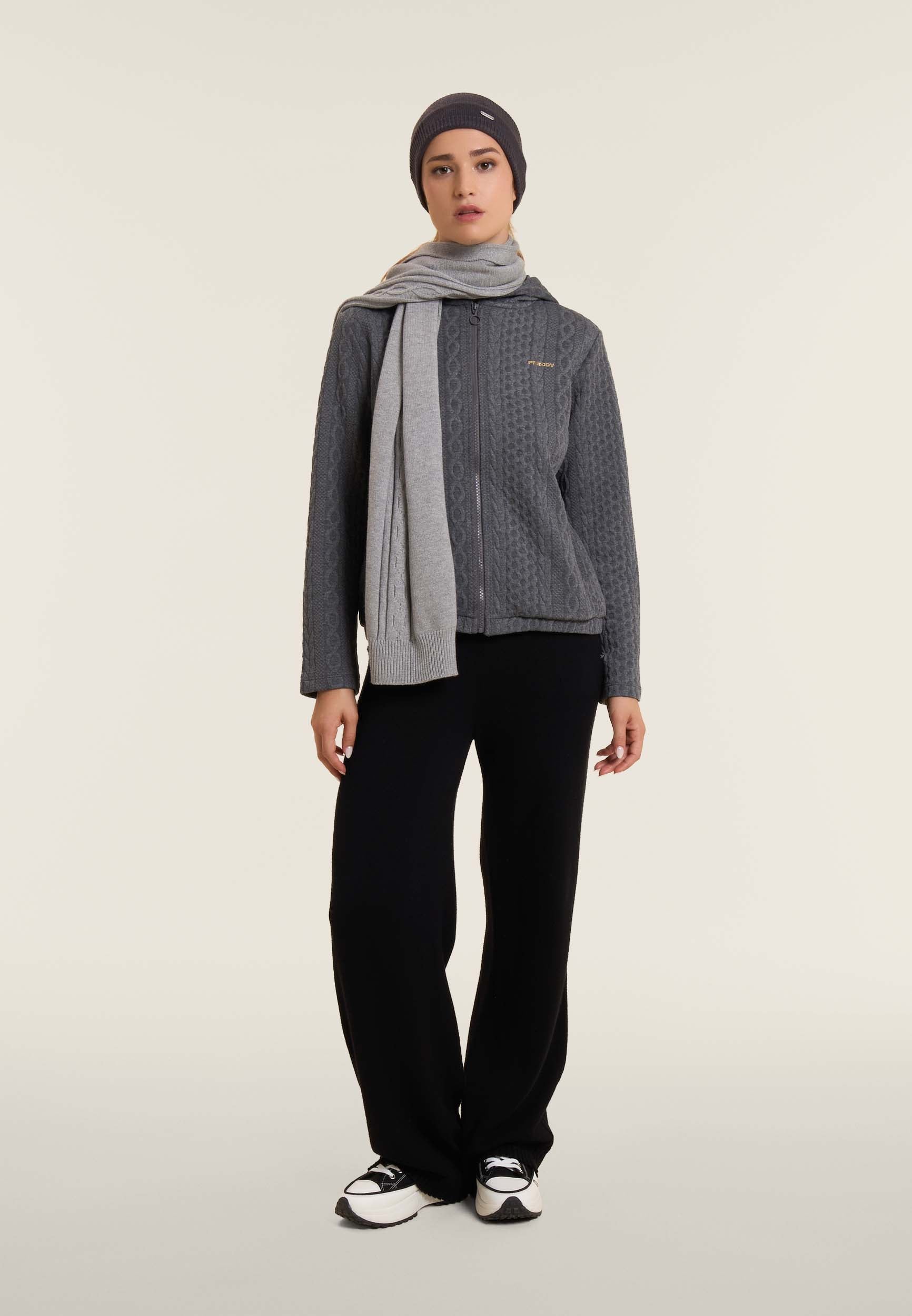 freddy-sciarpa-in-maglia-con-treccia-centrale-154-cm image 2