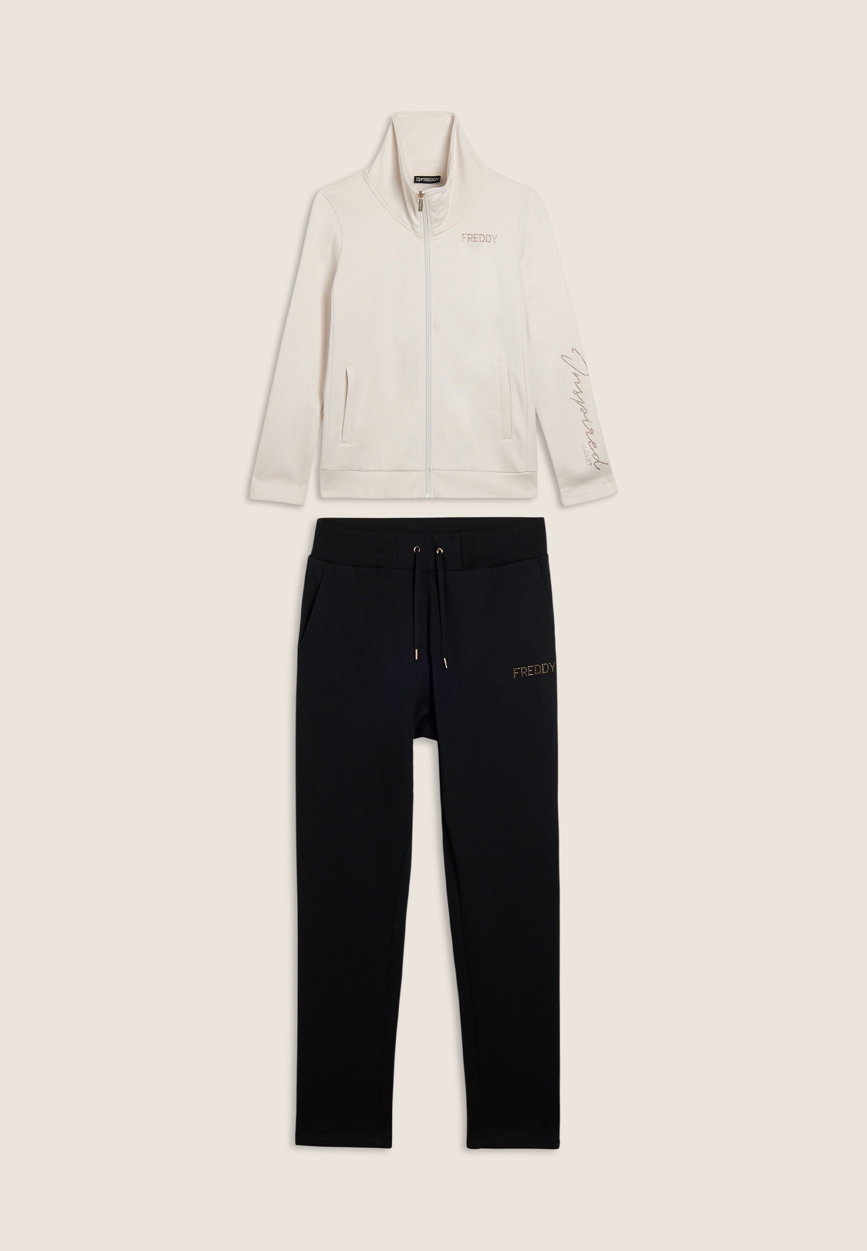 freddy-tuta-sportiva-donna-collo-alto-full-zip-con-scritta-strass-inspired-heart image 6
