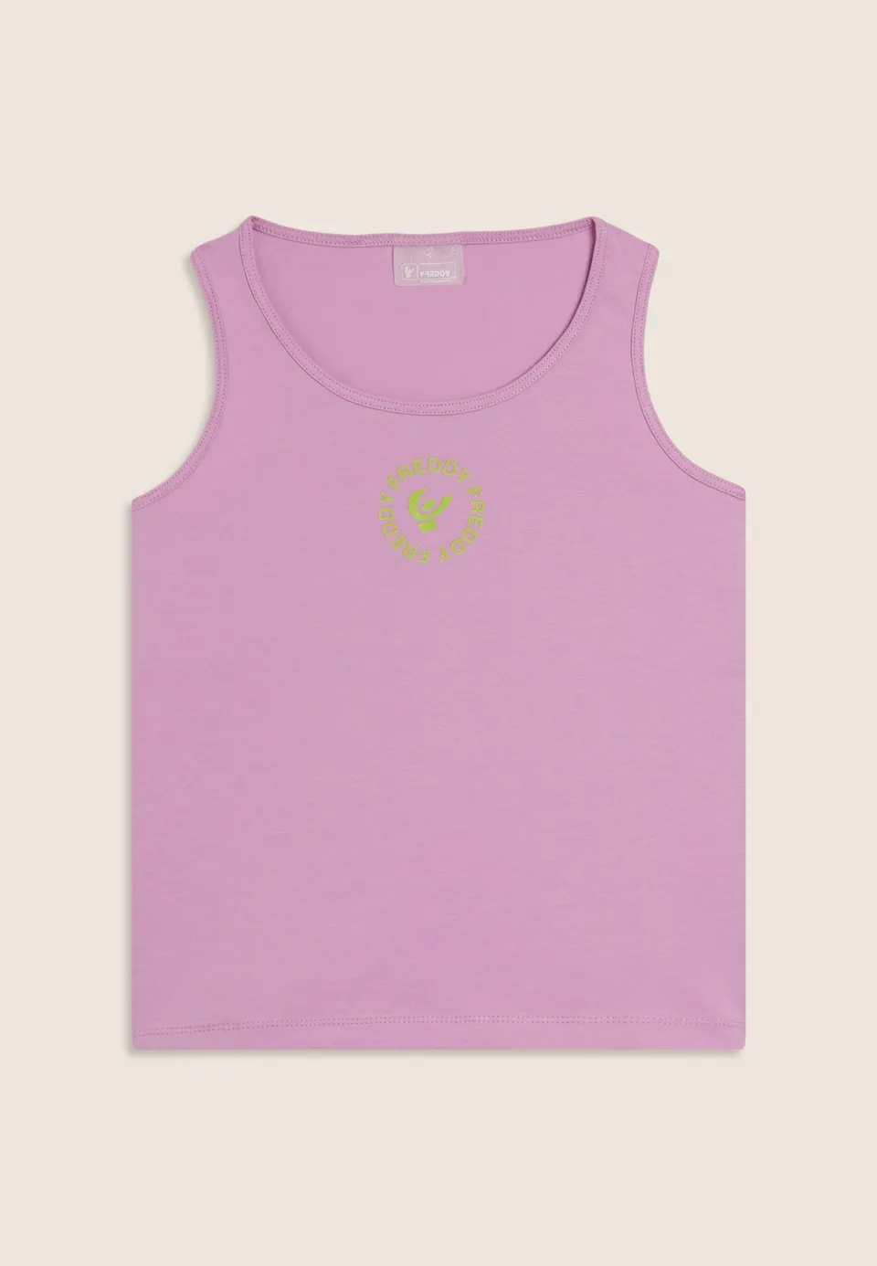 canotta-girocollo-freddy-con-logo-top-sportivo-donna-regular-fit-in-cotone-elast image 1