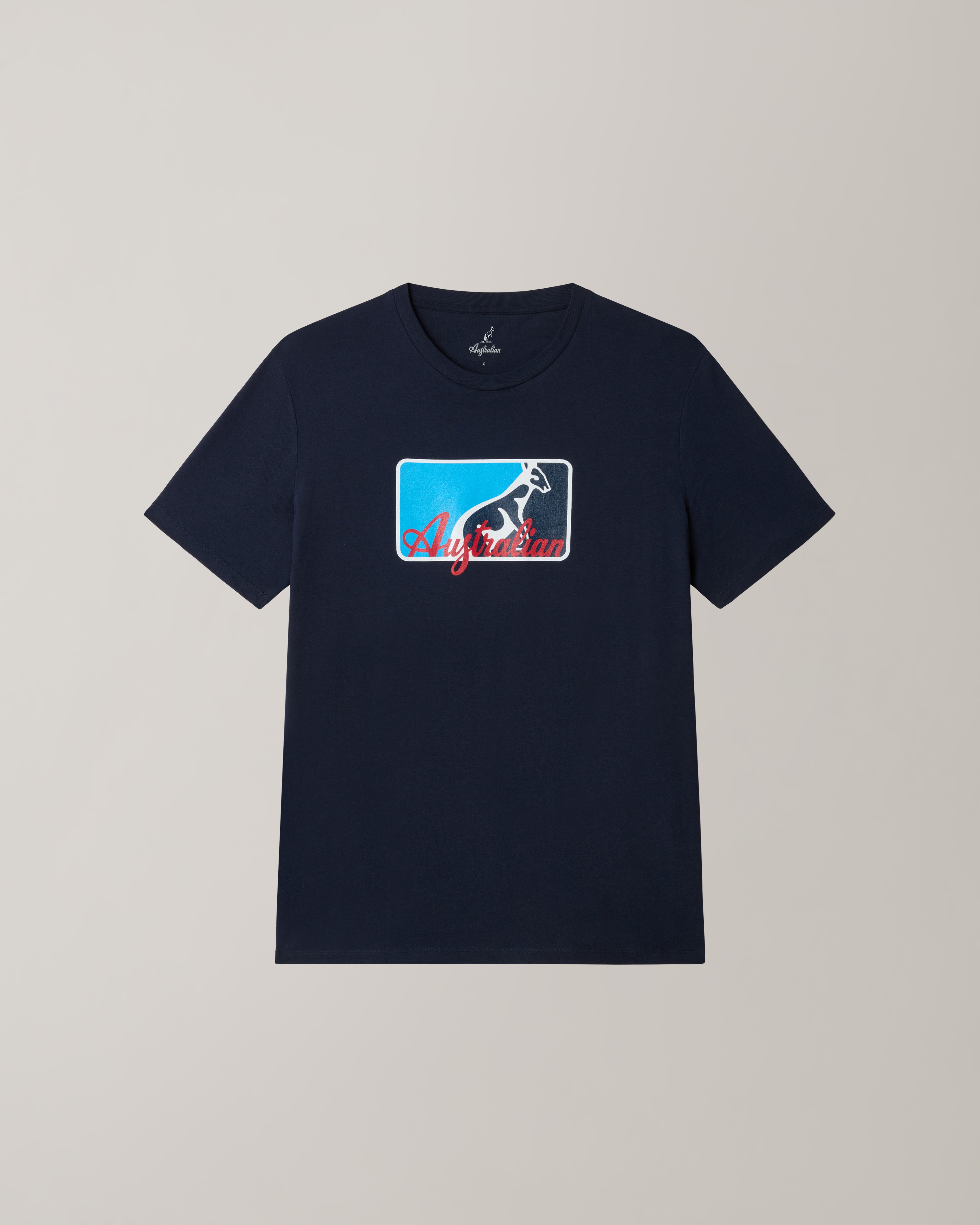 australian-league-cotton-t-shirt-blu-navy-stampa-petto image 5