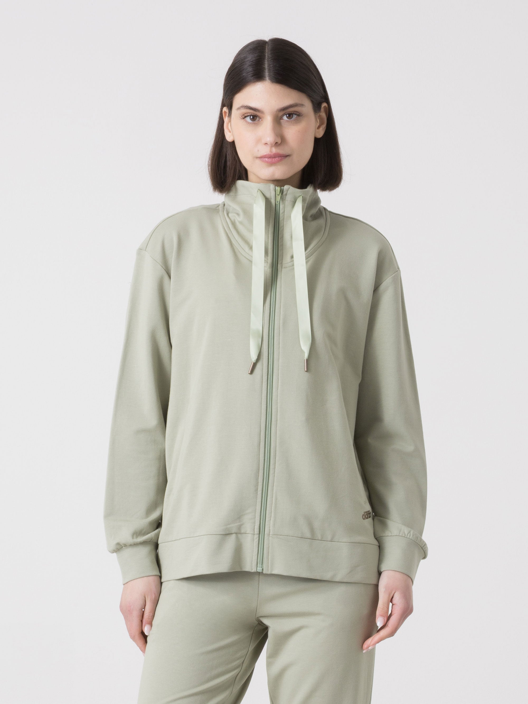 dimensione-danza-felpa-donna-full-zip-over-fit-in-modal-con-collo-alto image 6