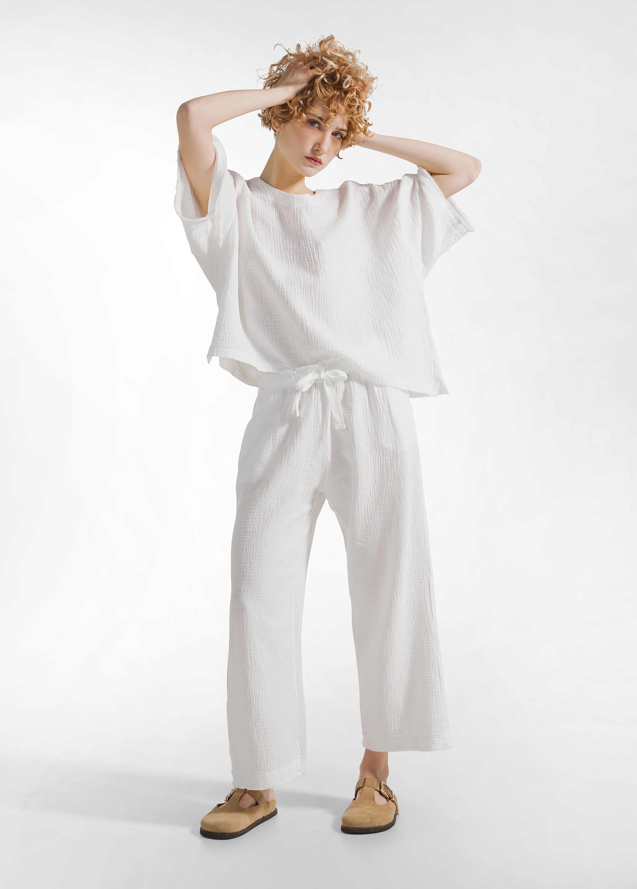 deha-blusa-ampia-in-garza-di-cotone-bianca image 4
