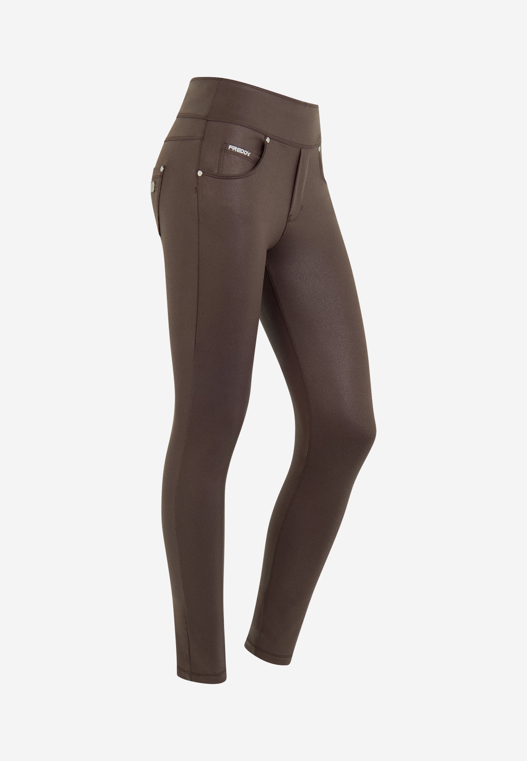 freddy-n-o-w-pantalone-skinny-vita-media-senza-bottoni-in-similpelle image 4