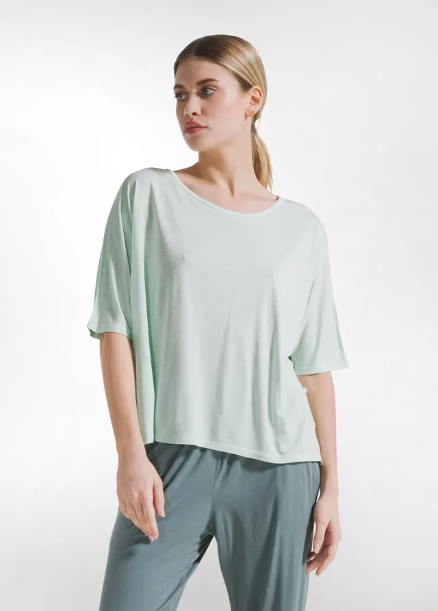 deha-t-shirt-fluida-in-viscosa-ecovero-verde-donna image 1