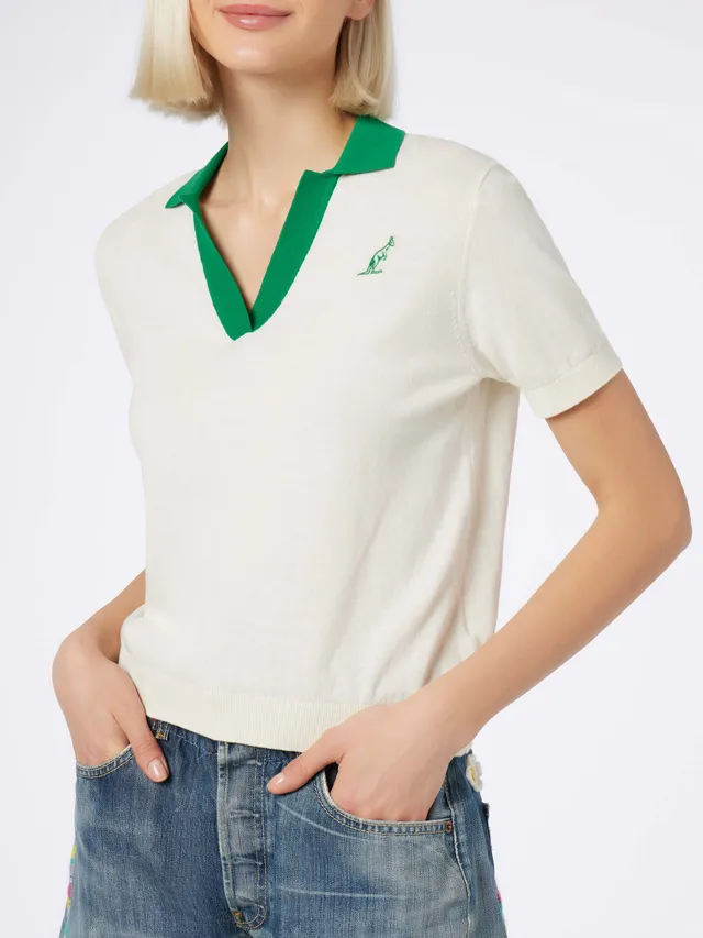 australian-polo-shirt-evonne-mc2-saint-barth-x-australian-in-cotone-bianco image 1